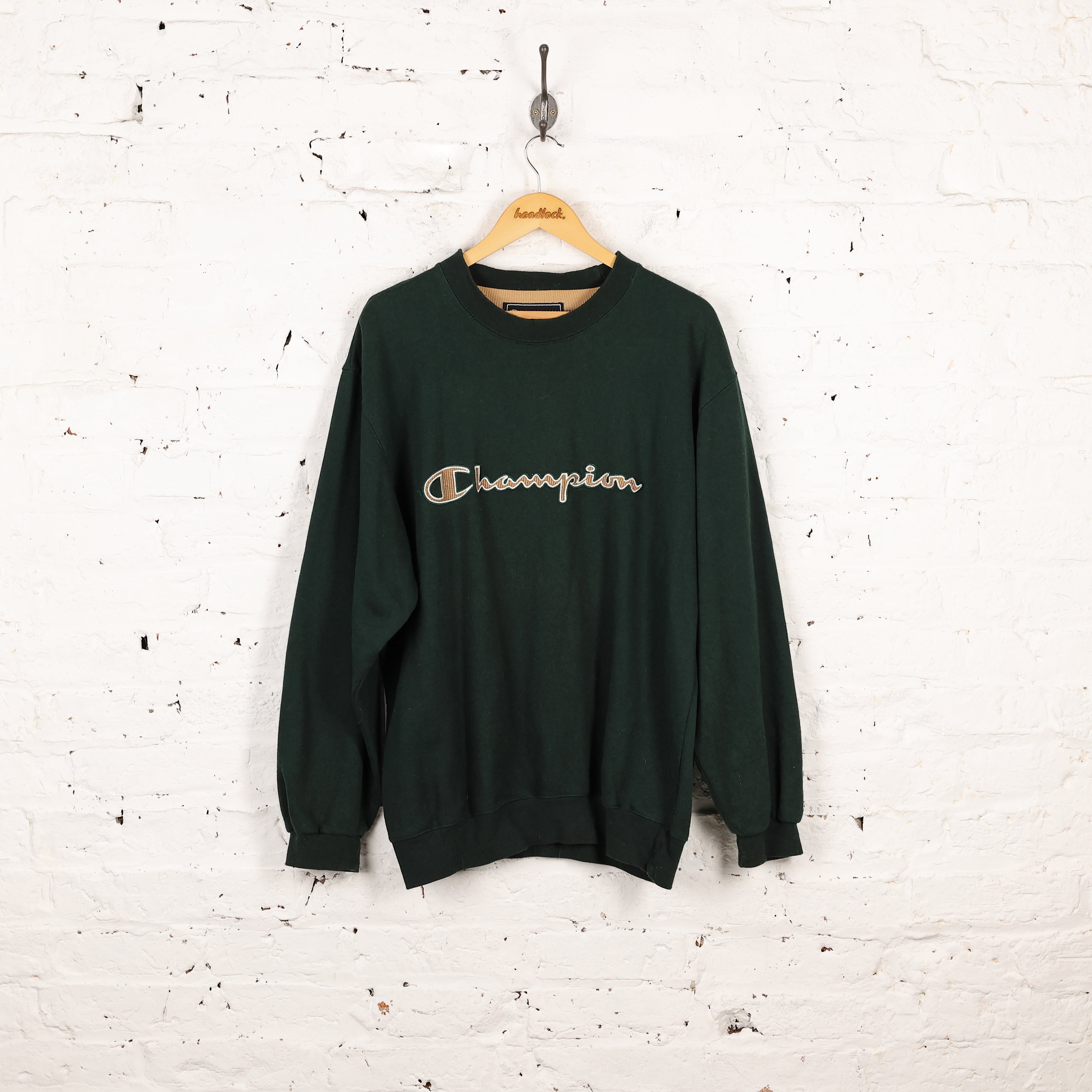 Green vintage champion clearance sweatshirt