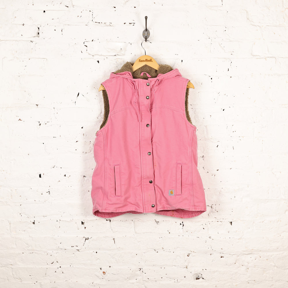 Women's Carhartt Sleeveless Hooded Bodywarmer Jacket - Pink - Women's L