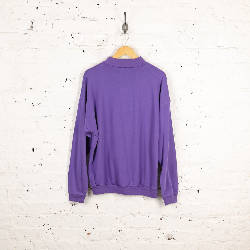 Adidas 90s 1/4 Zip Sweatshirt - Purple - XL