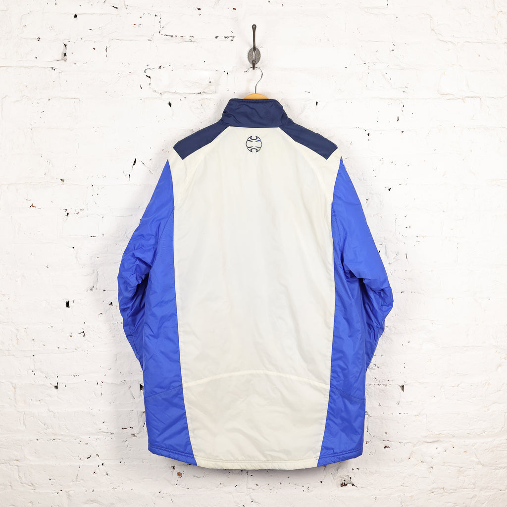 Chelsea Adidas Football Coaches Jacket Coat - White/Blue - L