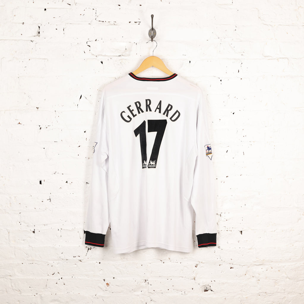 Liverpool Reebok 2003 Gerrard Long Sleeve Away Football Shirt - White - XXL
