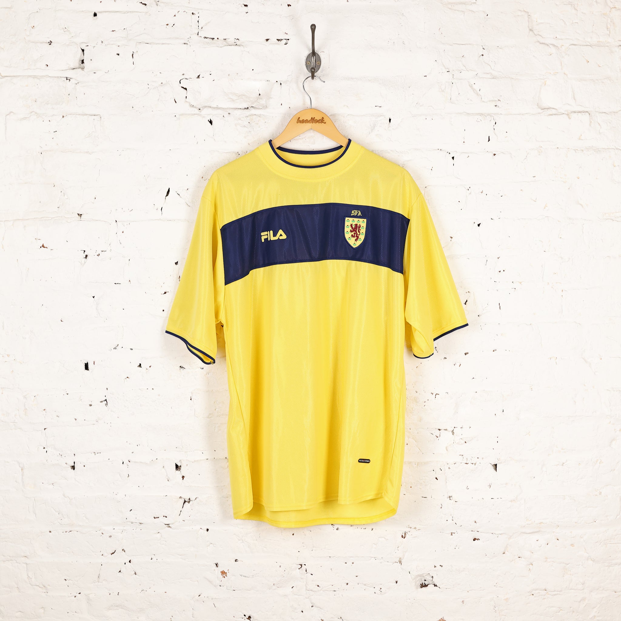 Fila Scotland 2002 Away Football Shirt - Yellow - XL – Headlock