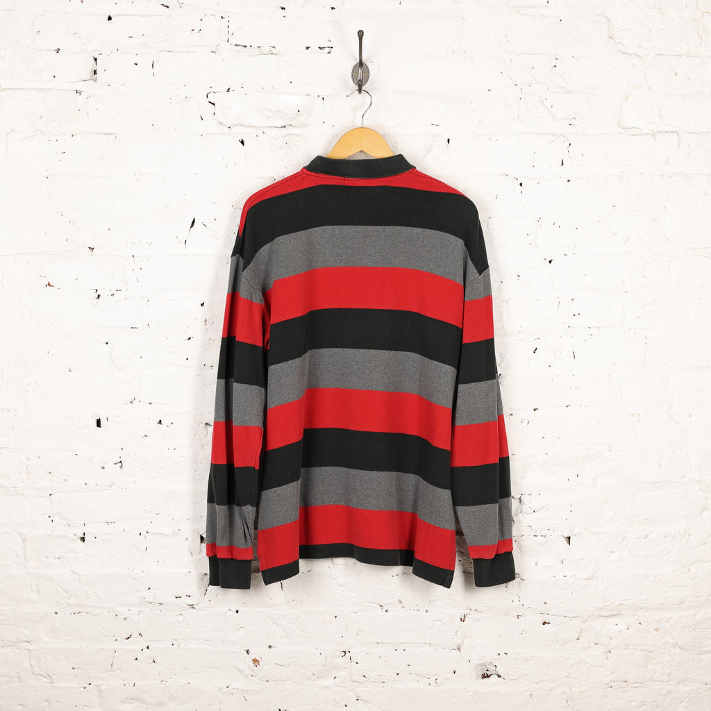 Ralph Lauren Striped Rugby Polo Shirt - Red/Grey - XL