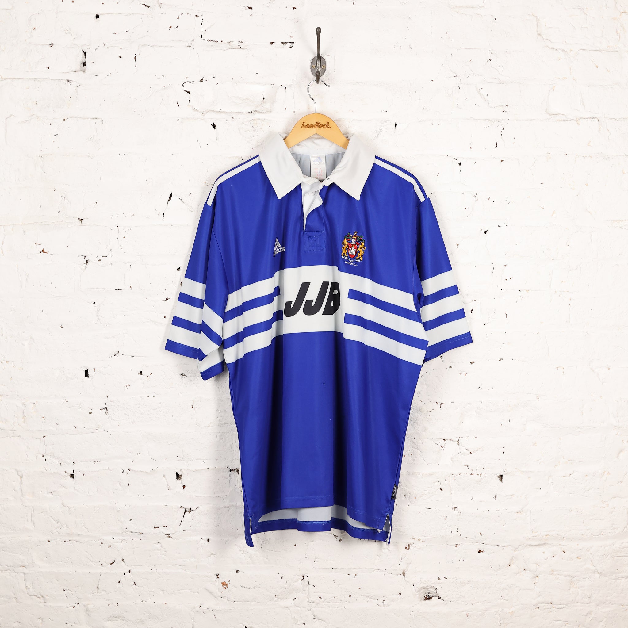 Adidas Wigan Warriors 2000 Newton Rugby Shirt- Blue - XXL – Headlock