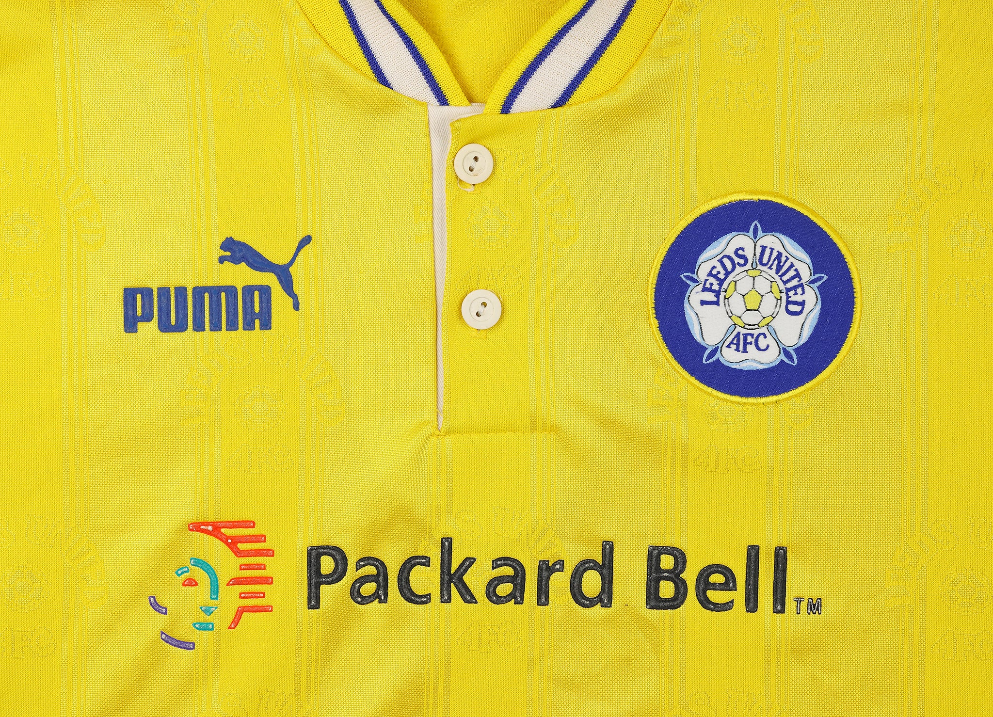 Puma Leeds United 1996 Away Football Shirt - Yellow - XS – Headlock