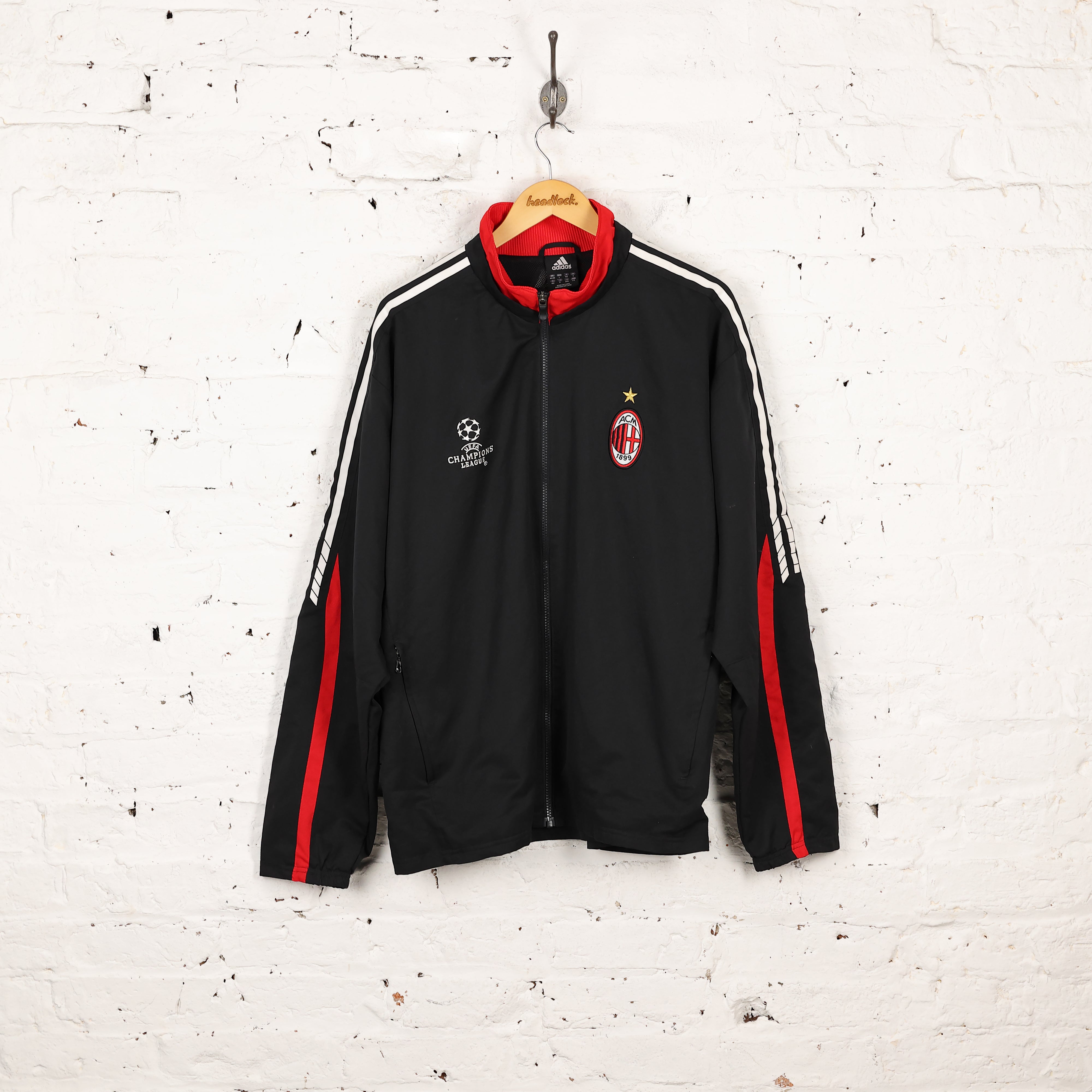 Adidas AC Milan Champions League Tracksuit Top Jacket - Black - L – Headlock