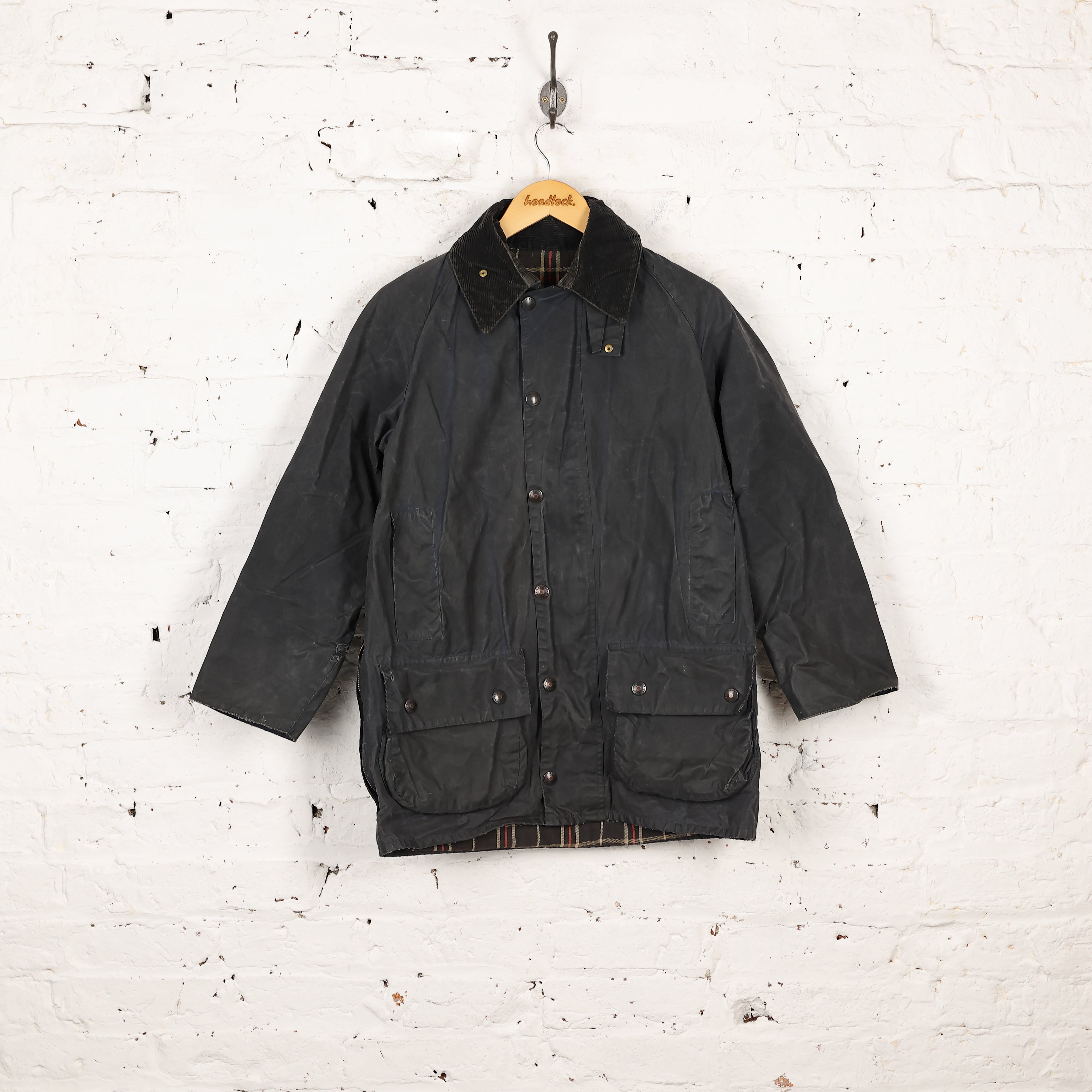 Barbour Bedale Wax Jacket Coat - Blue - S – Headlock