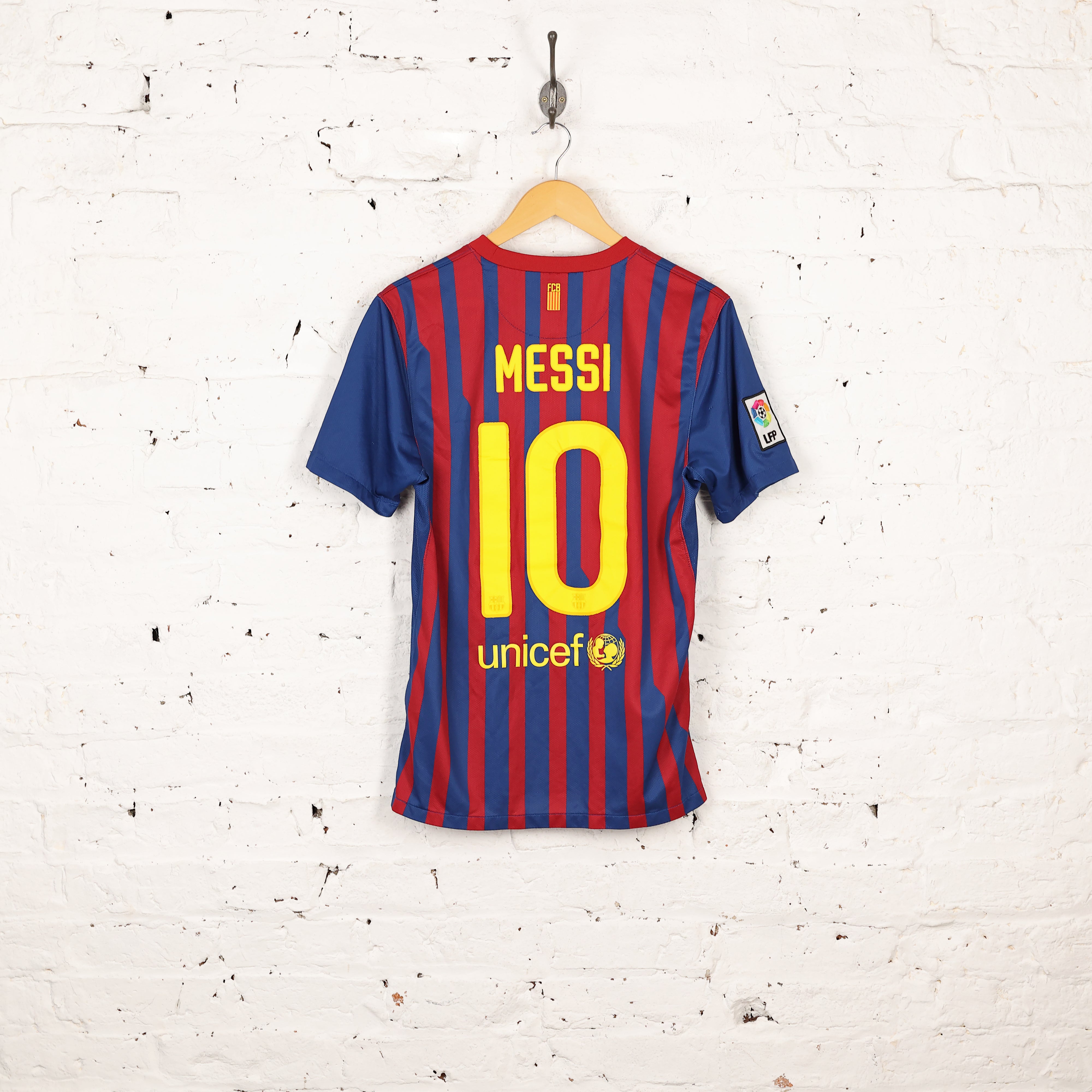 Nike Barcelona 2011 Messi Home Football Shirt - Red/Blue - S
