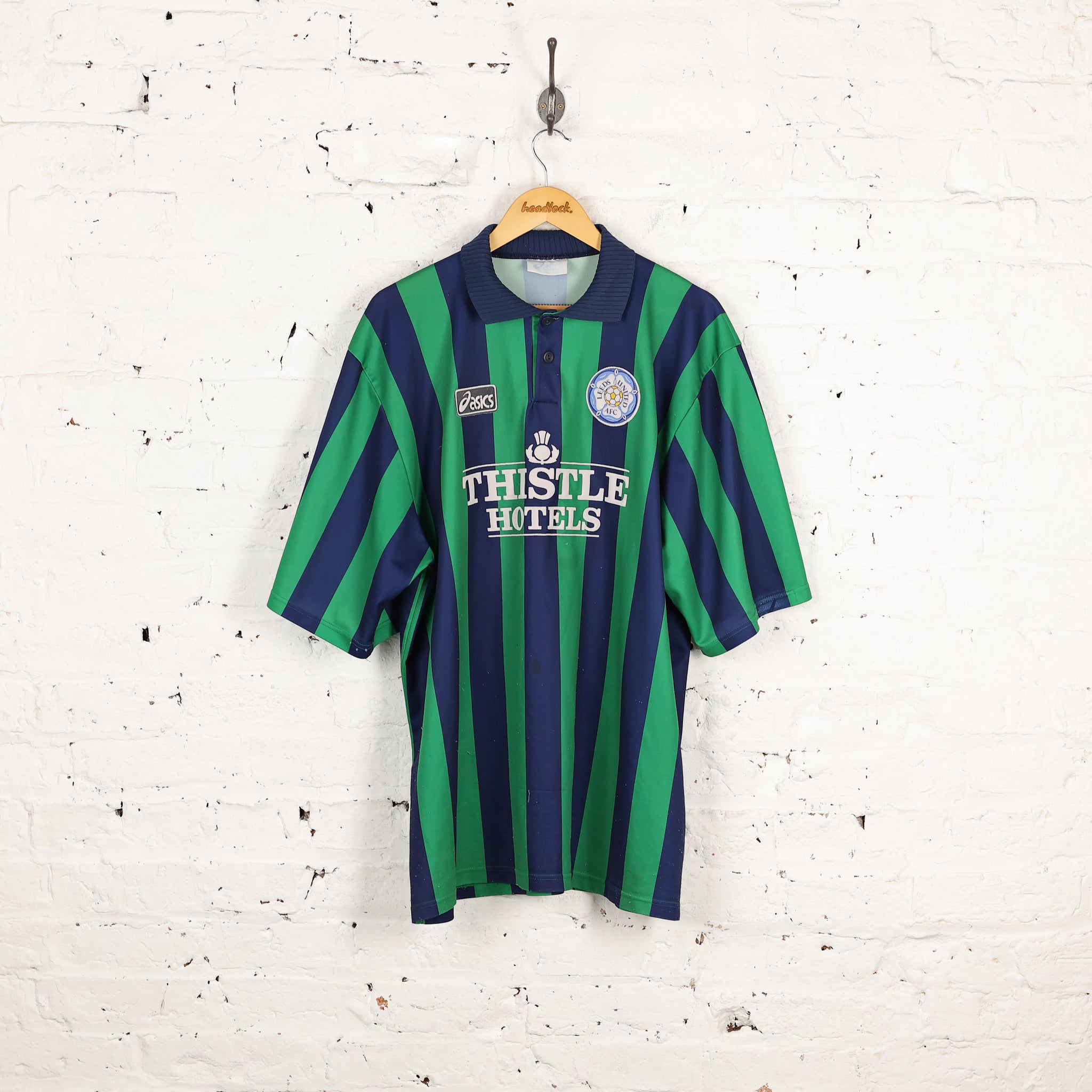 Asics Leeds United 1993 Third Football Shirt - Green/Blue - XXL