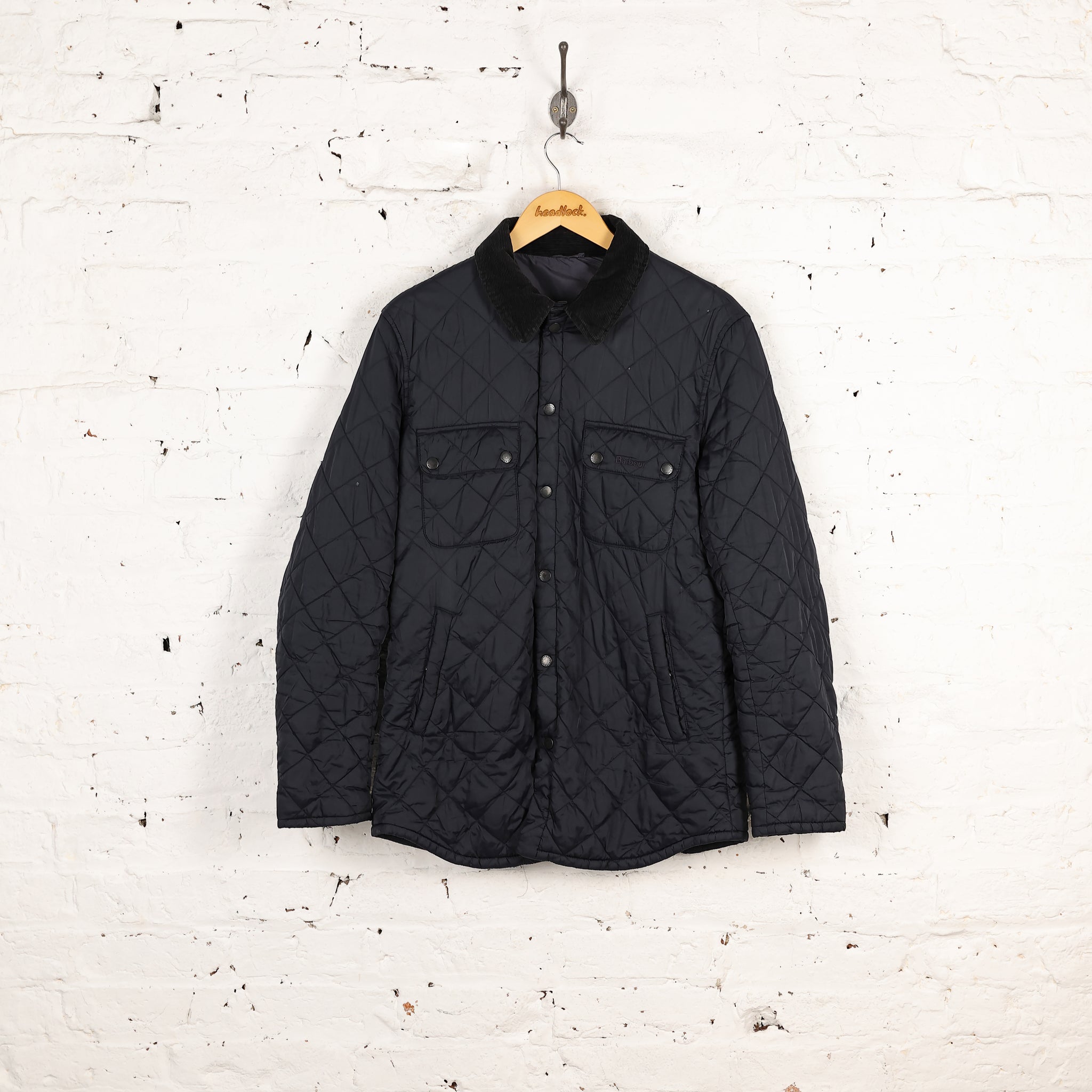 Barbour Akenside Quilted Jacket Blue M Headlock