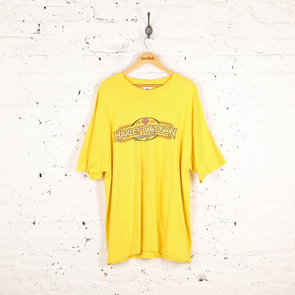 Harley Davidson World Shop T Shirt - Yellow - XXL