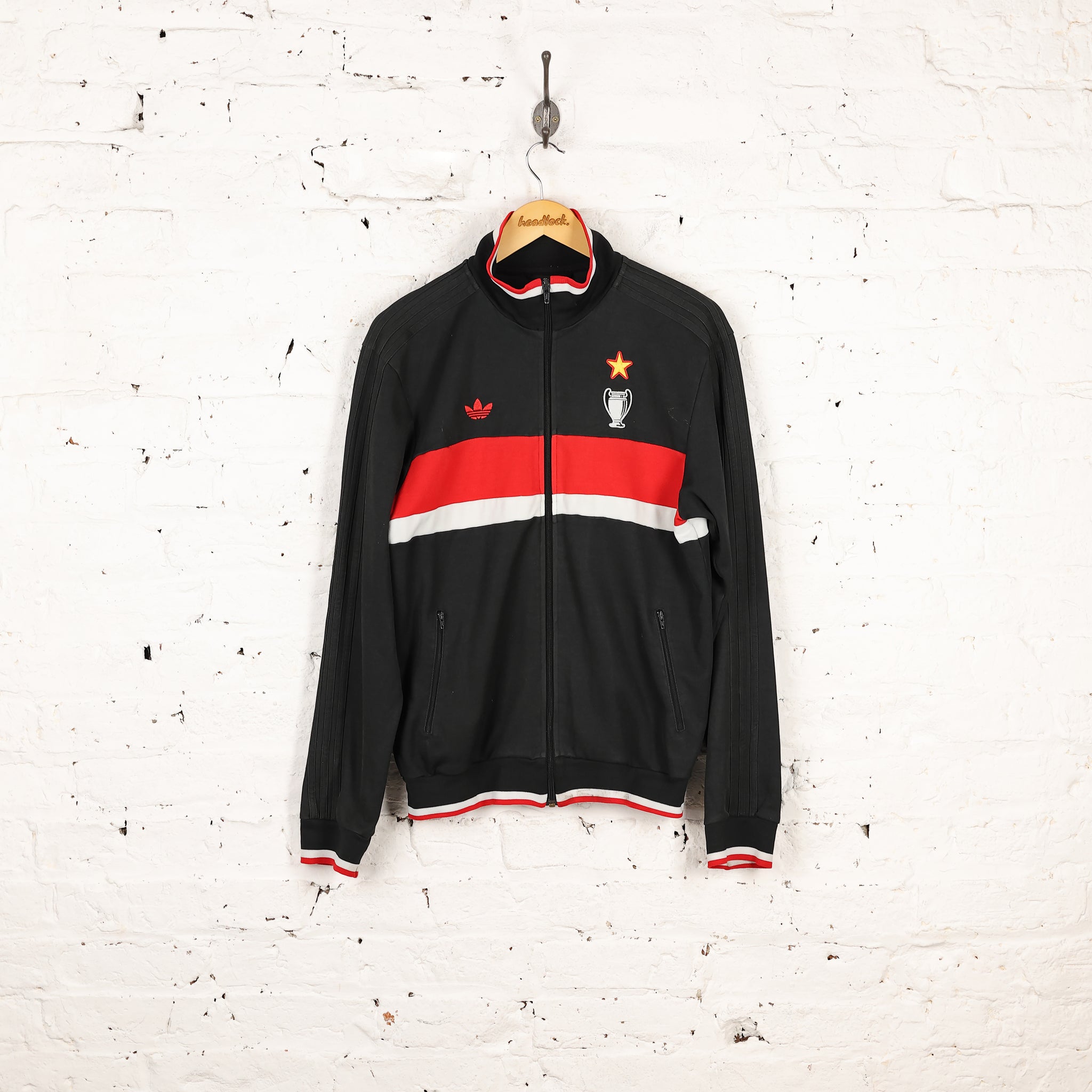 AC Milan Tracksuit Top Jacket - Black