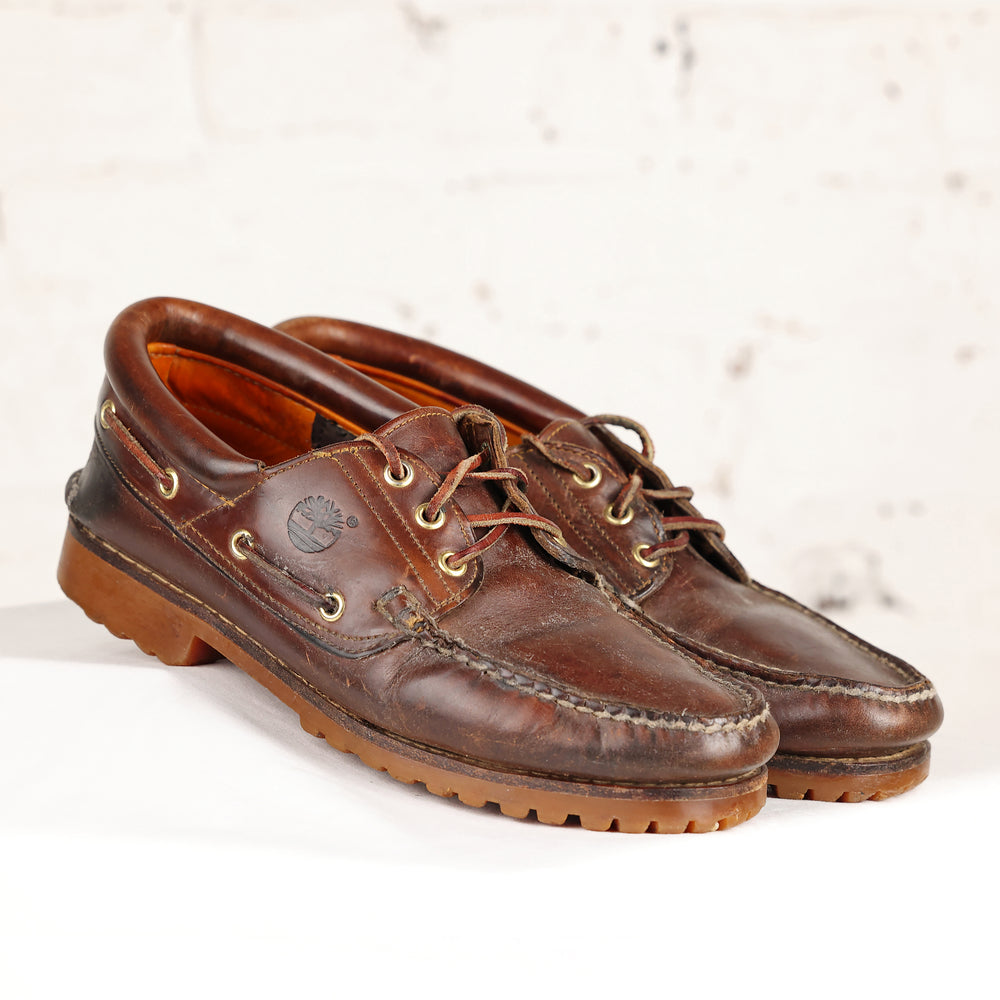 Timberland Leather Deck Boat Shoes - Brown  - 8.5