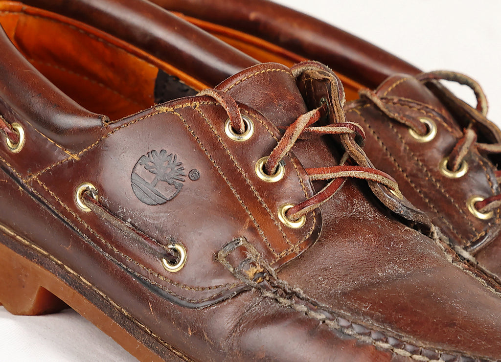 Timberland Leather Deck Boat Shoes - Brown  - 8.5