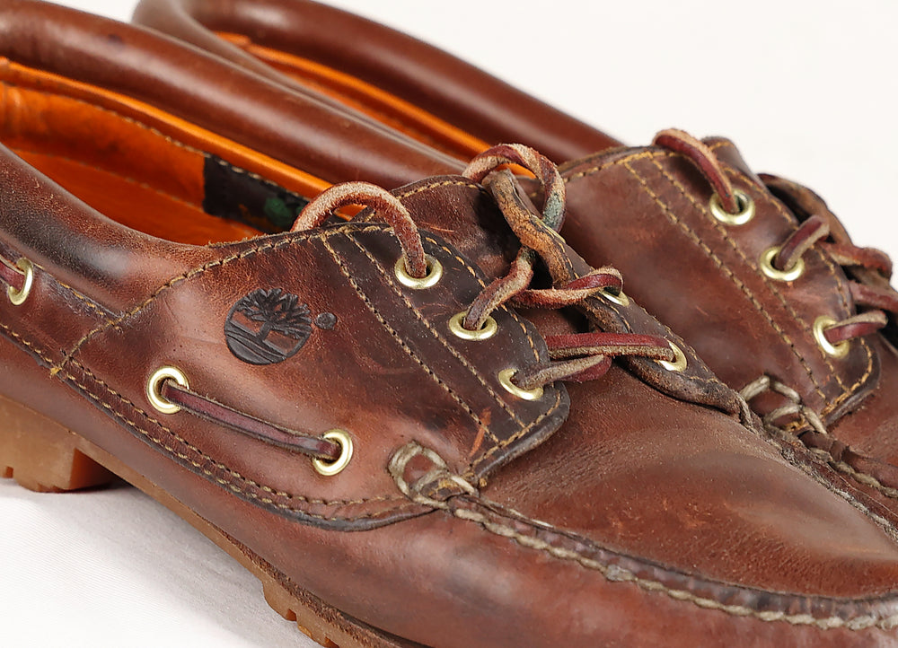 Timberland Leather Deck Boat Shoes - Brown - 8.5