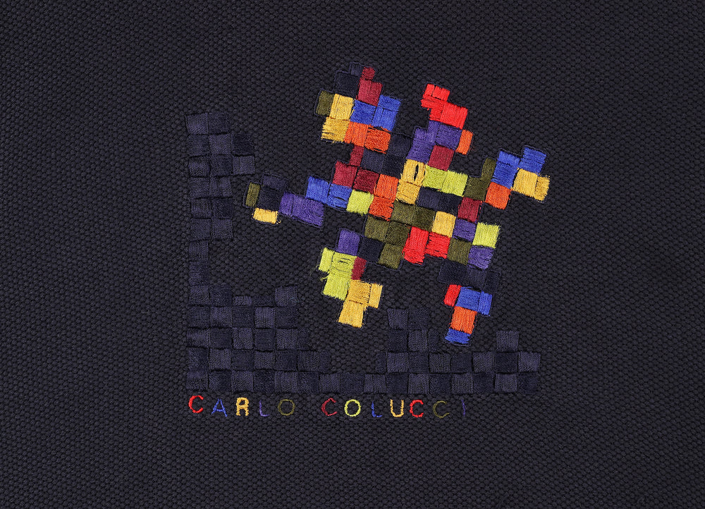Carlo Colucci Texture Knit Jumper - Blue - XL