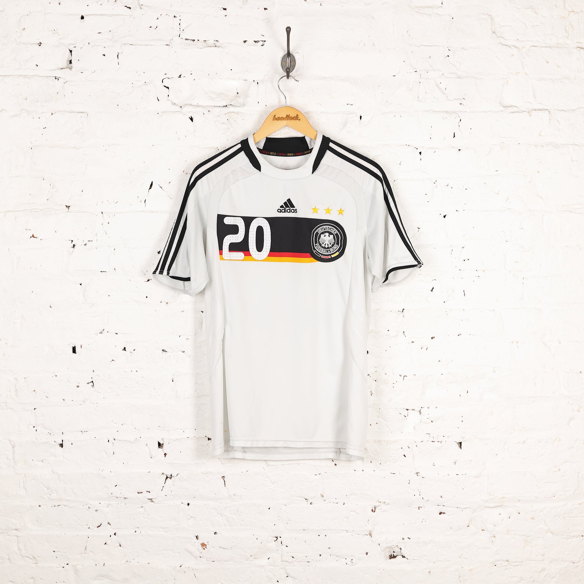 Germany 2008 Home Jersey #20 Podolski Adidas White Shirt
