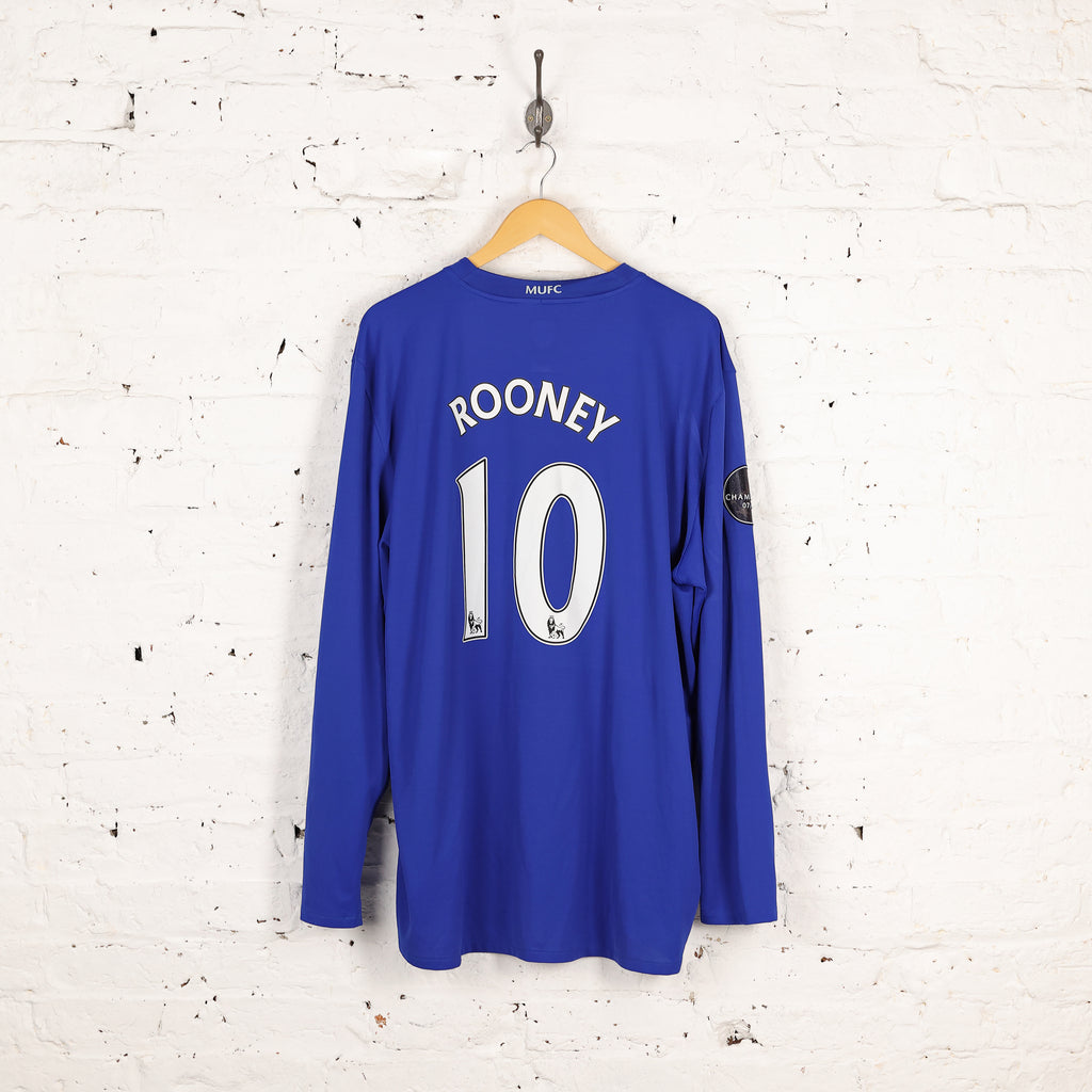 Nike Manchester United 2008 Rooney Long Sleeve Third Football Shirt -  Blue - XXXL