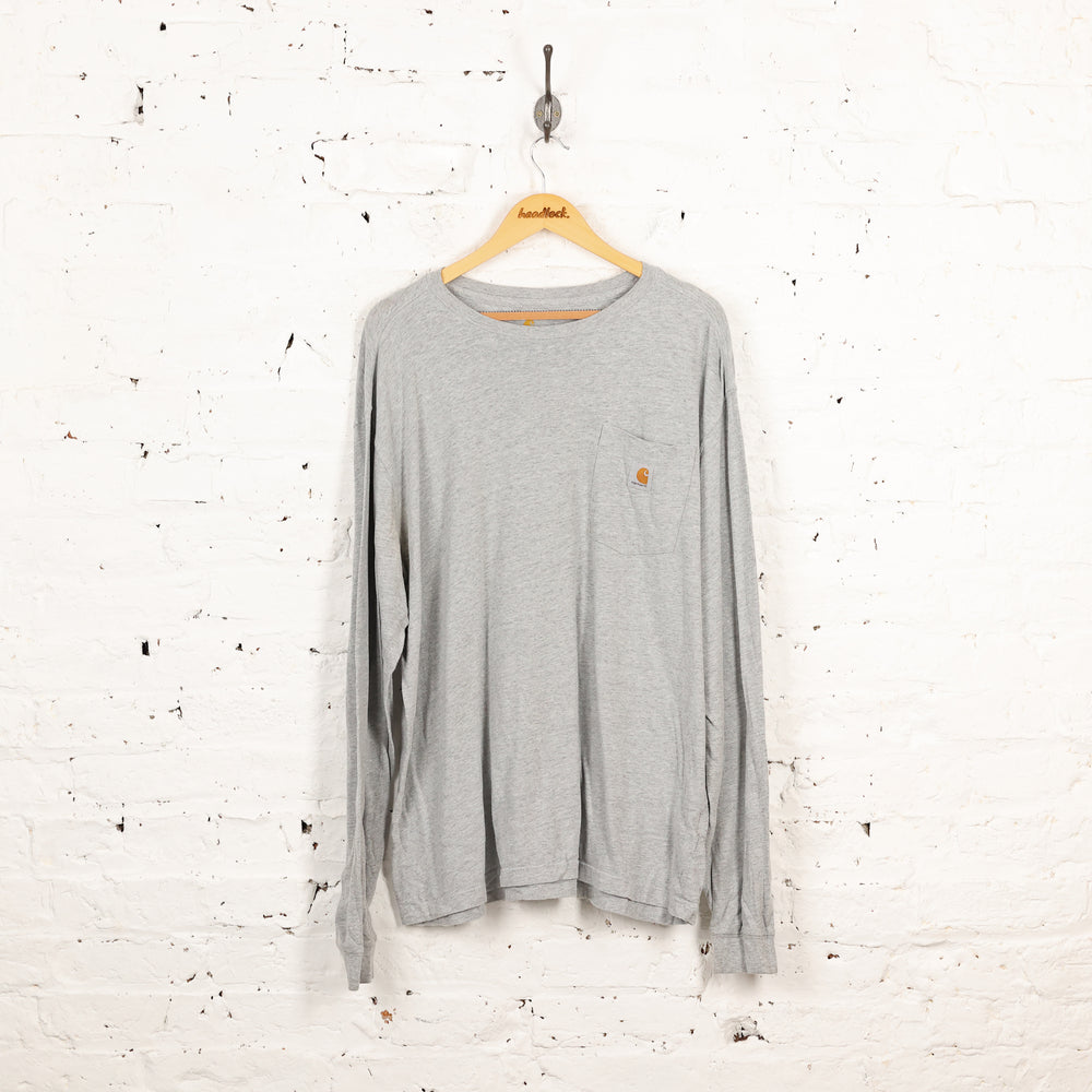 Carhartt Long Sleeve Pocket T Shirt - Grey - XL