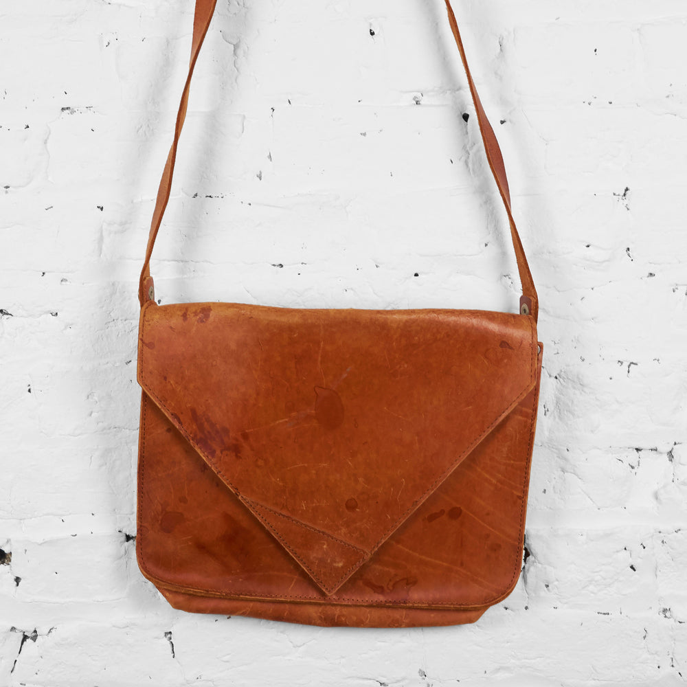 Vintage Leather Satchel - Brown - One Size - Headlock