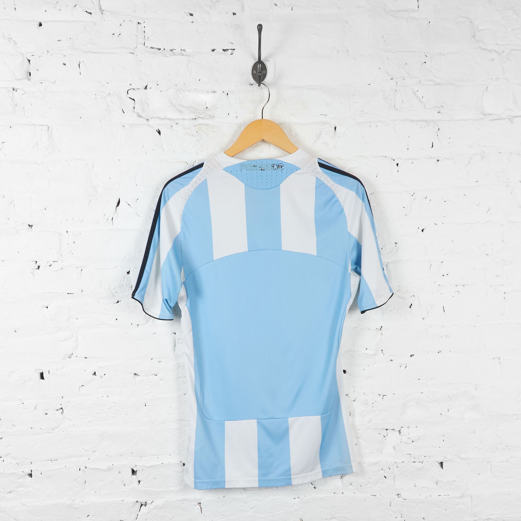 Argentina 2008 Home Football Shirt - Blue/White - M – Headlock