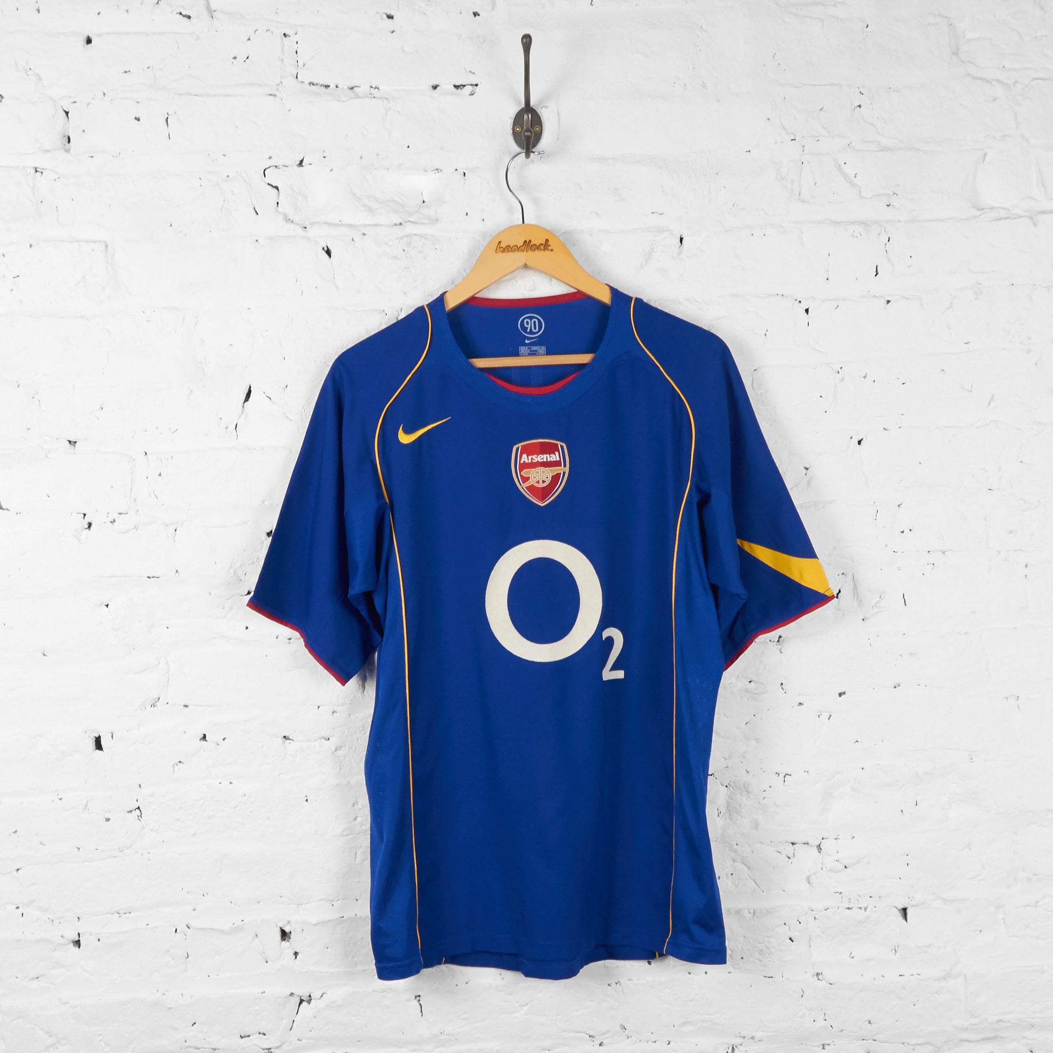 Arsenal 2004 Nike Away Football Shirt Blue M Headlock