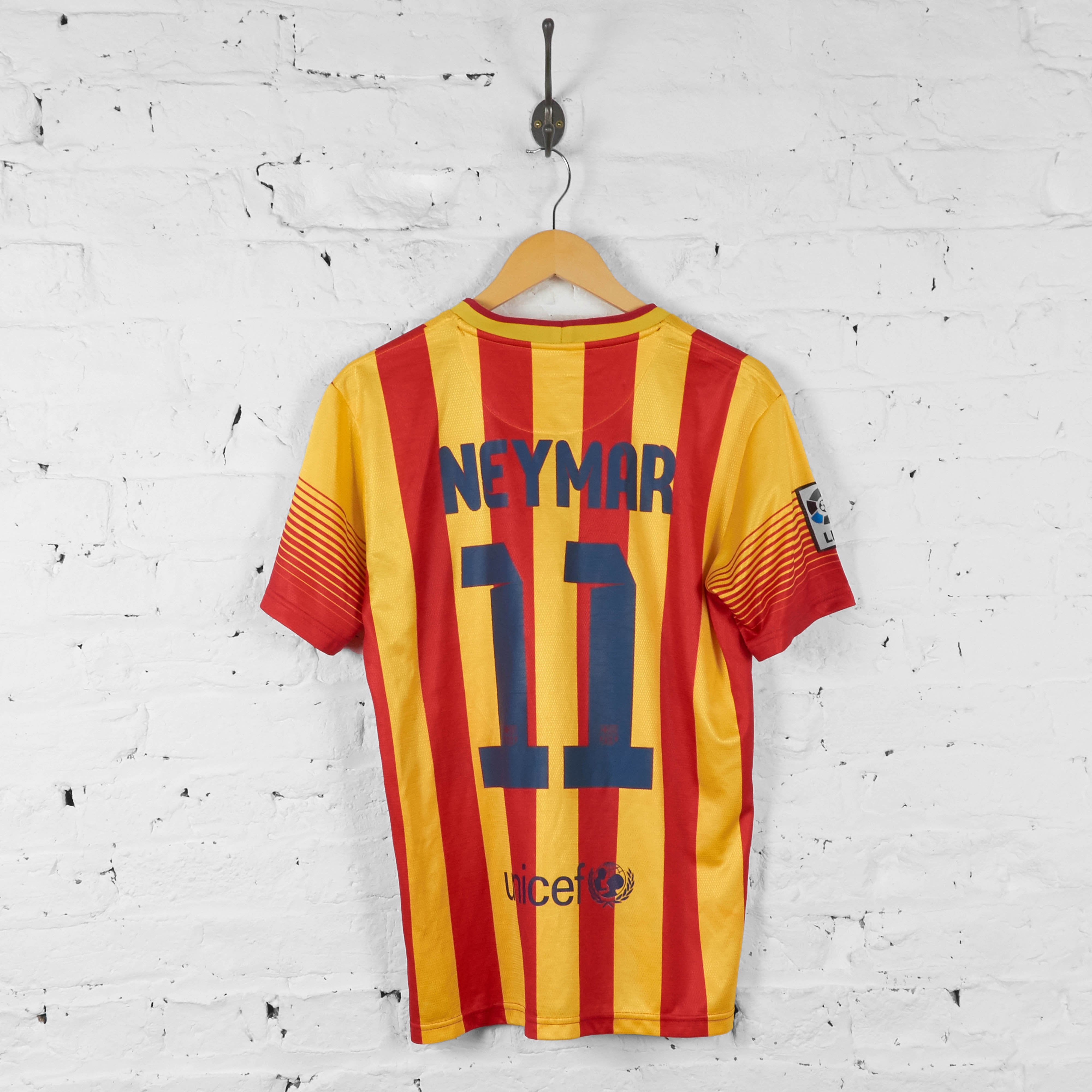 Barcelona Neymar 2013 Away Nike Football Shirt Yellow/Red M