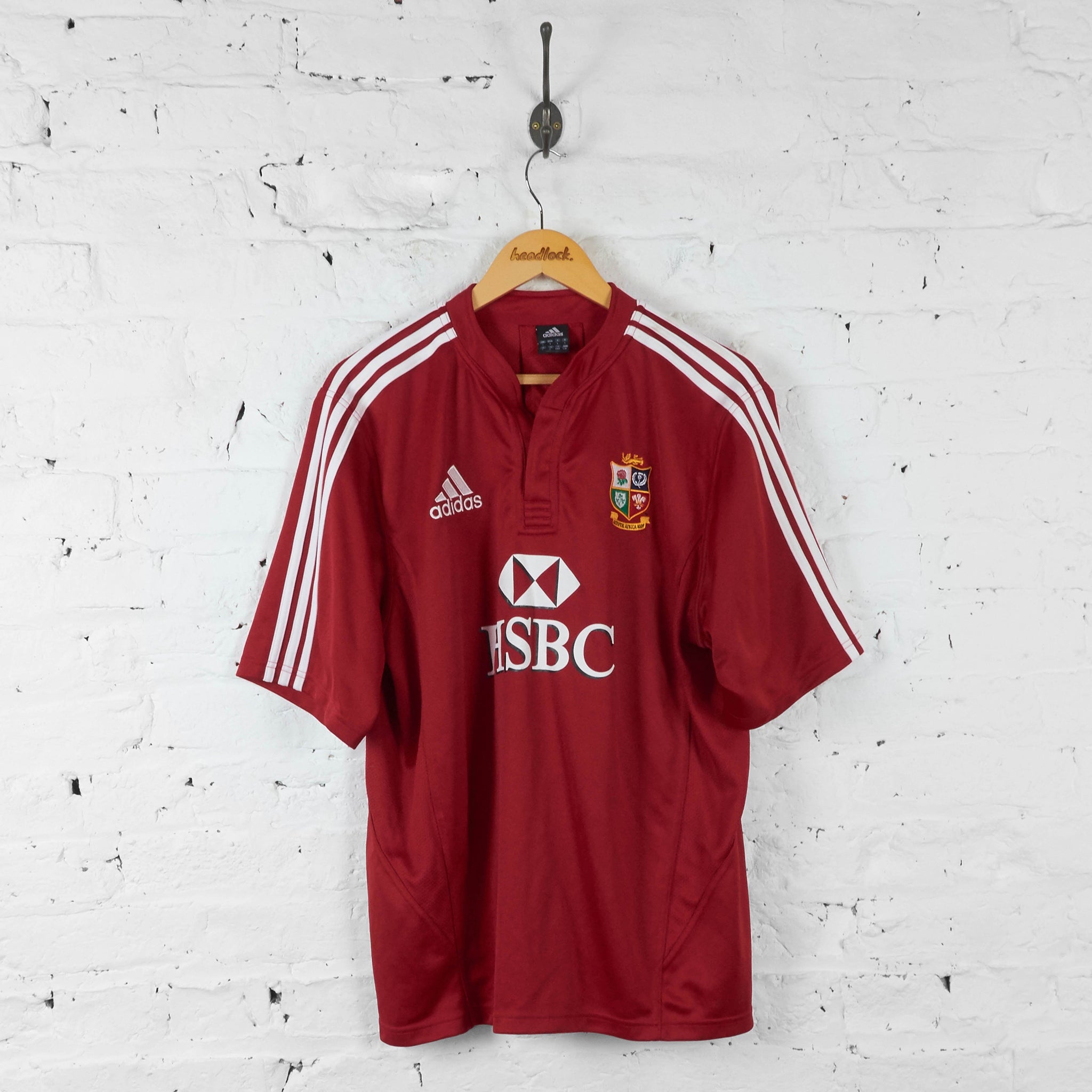 British and Irish Lions Adidas 2009 Rugby Shirt - Red - L – Headlock