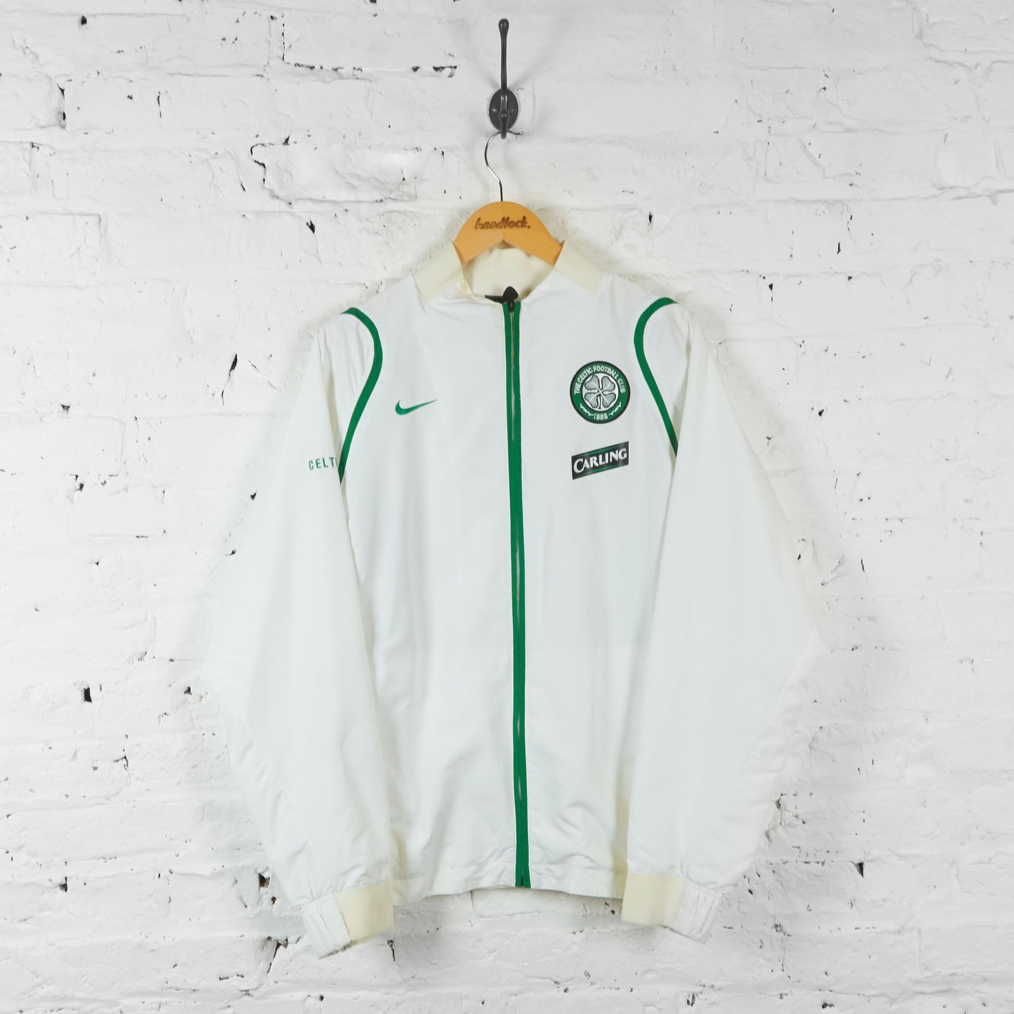 Celtic Football Nike Tracksuit Top Jacket White L Headlock