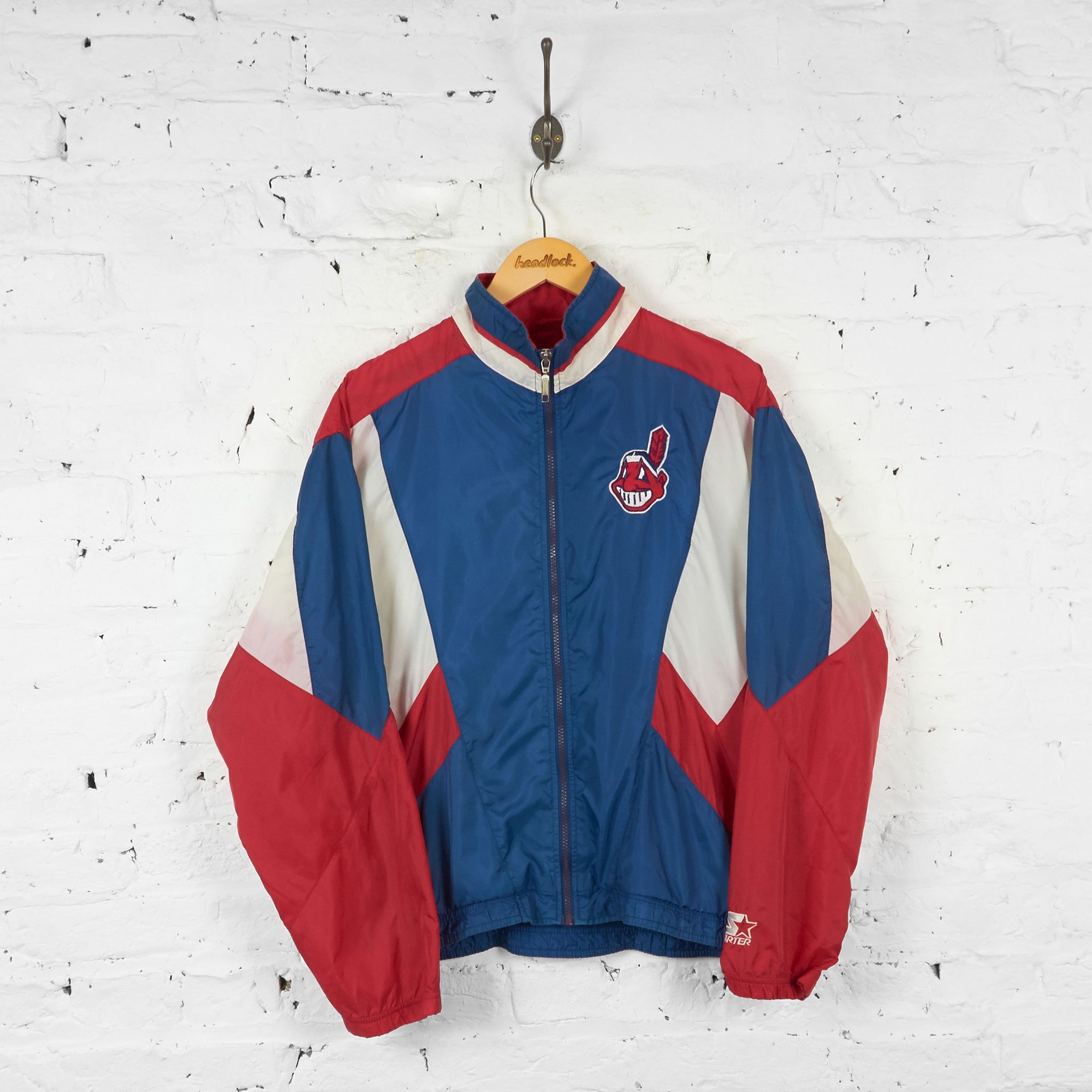 Cleveland Indians Baseball Shell Starter Jacket - Blue - S – Headlock