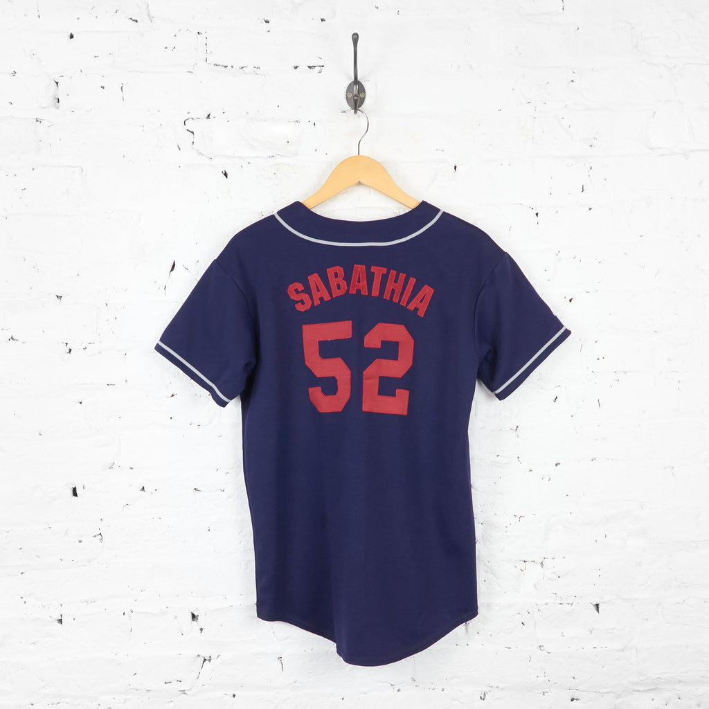Cleveland Indians Sabathia Baseball Jersey Shirt - Blue - XL Boys - Headlock