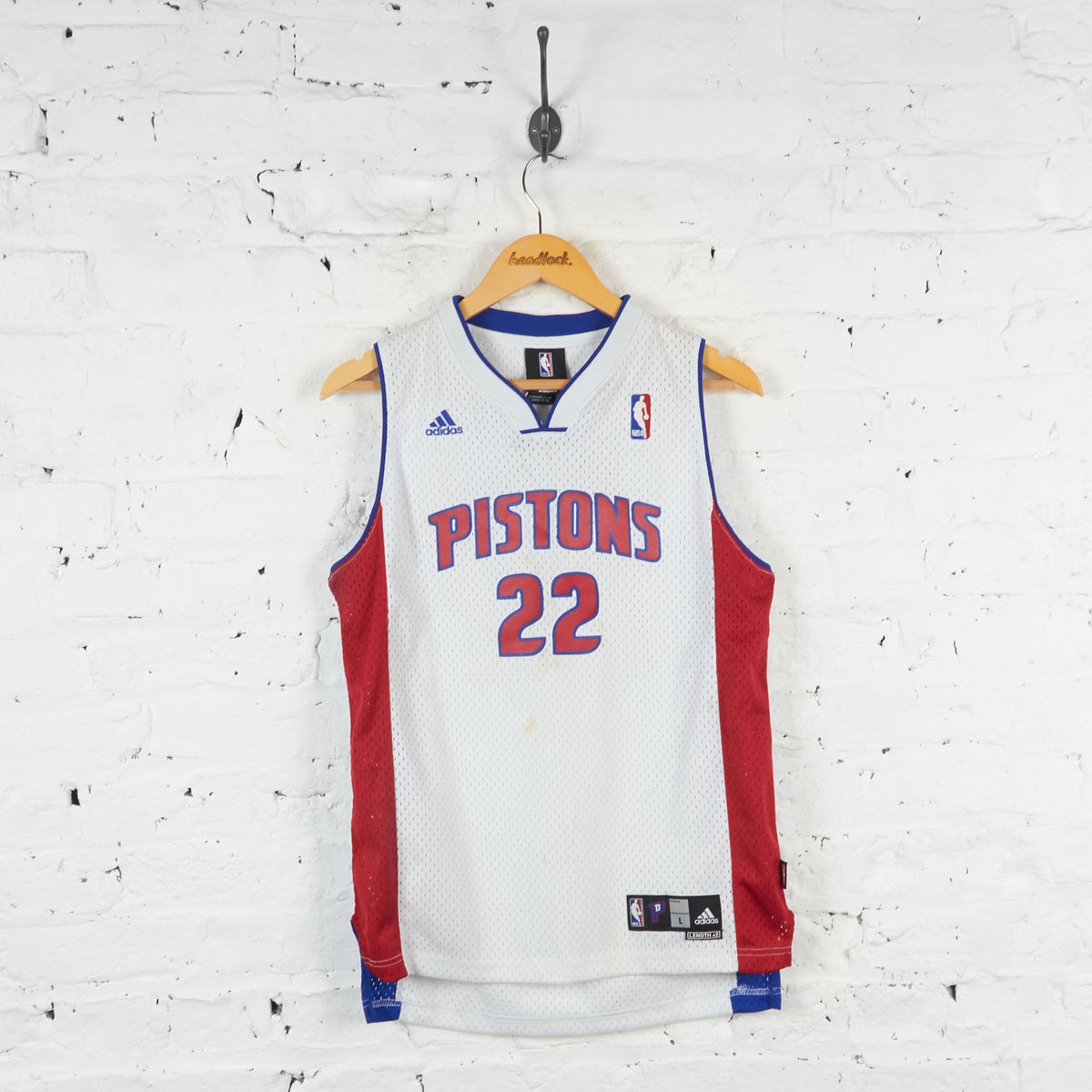 Detroit Pistons Signed Adidas Prince Basketball Jersey Vest - White ...