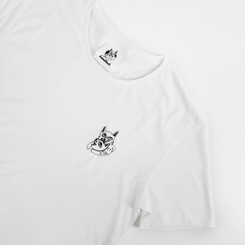 Headlock Cats Organic Cotton Slim Fit T Shirt - White - S/M/L - Headlock