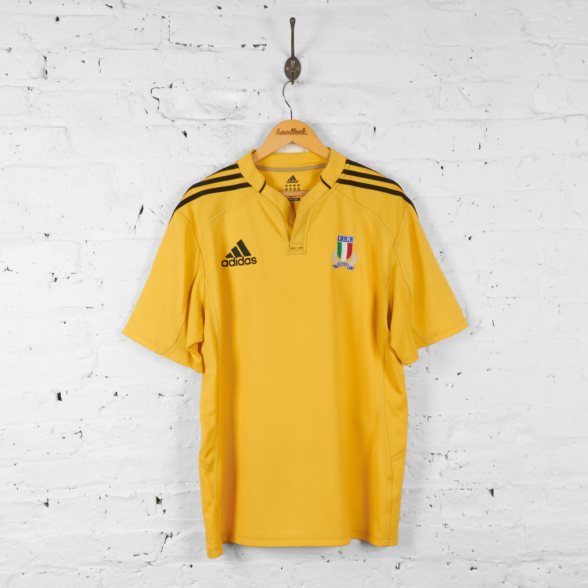 Italy Rugby Adidas Shirt Yellow XL Headlock