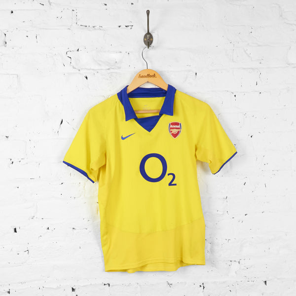 Kids Arsenal 2003 Away Nike Football Shirt - Yellow - L Boys