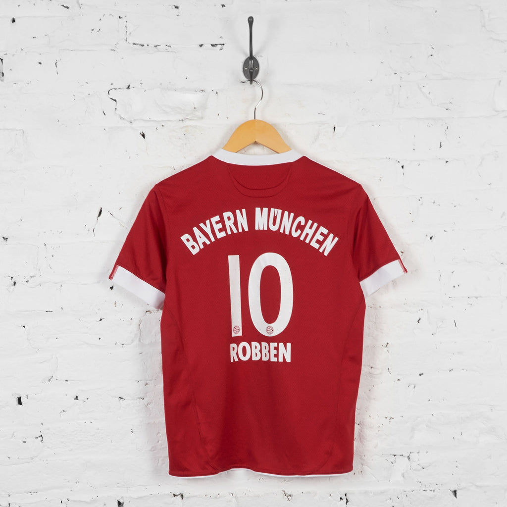 Kids Bayern Munich 2009 Robben Home Football Shirt - Red - L Boys - Headlock