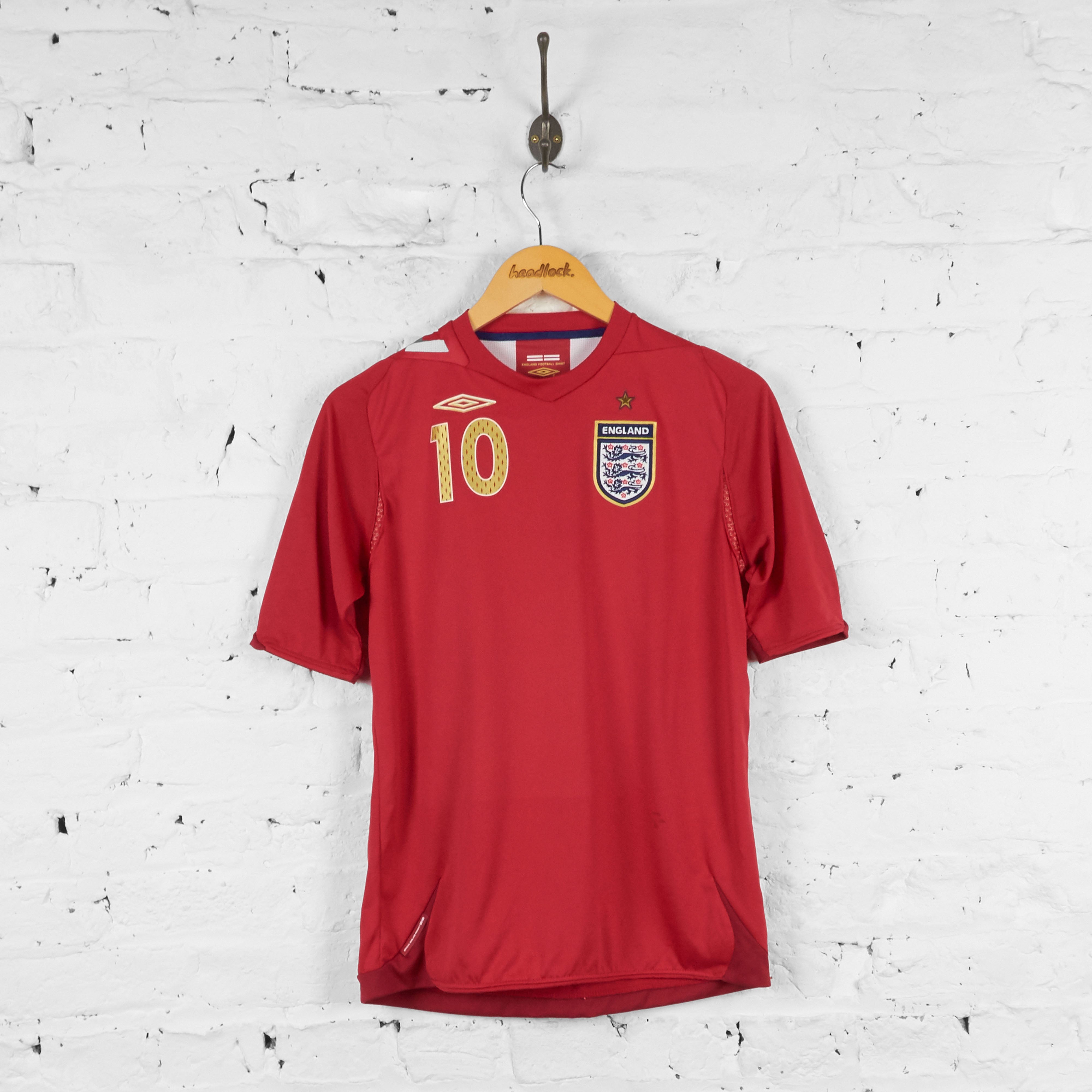 Kids England Owen 2006 Away Football Shirt Red XL Boys – Headlock