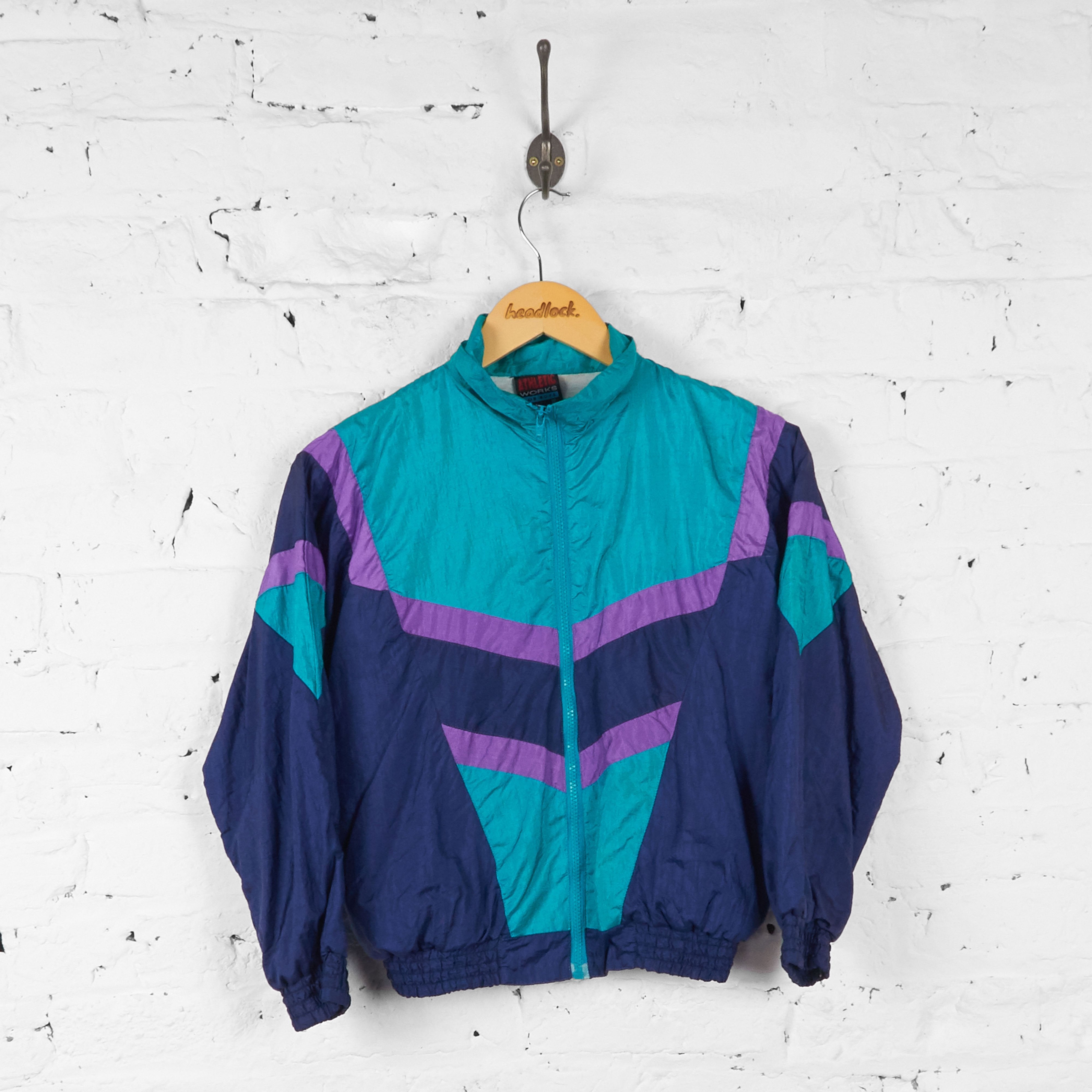 Kids Shell Tracksuit Top Jacket Green Blue M Boys Headlock