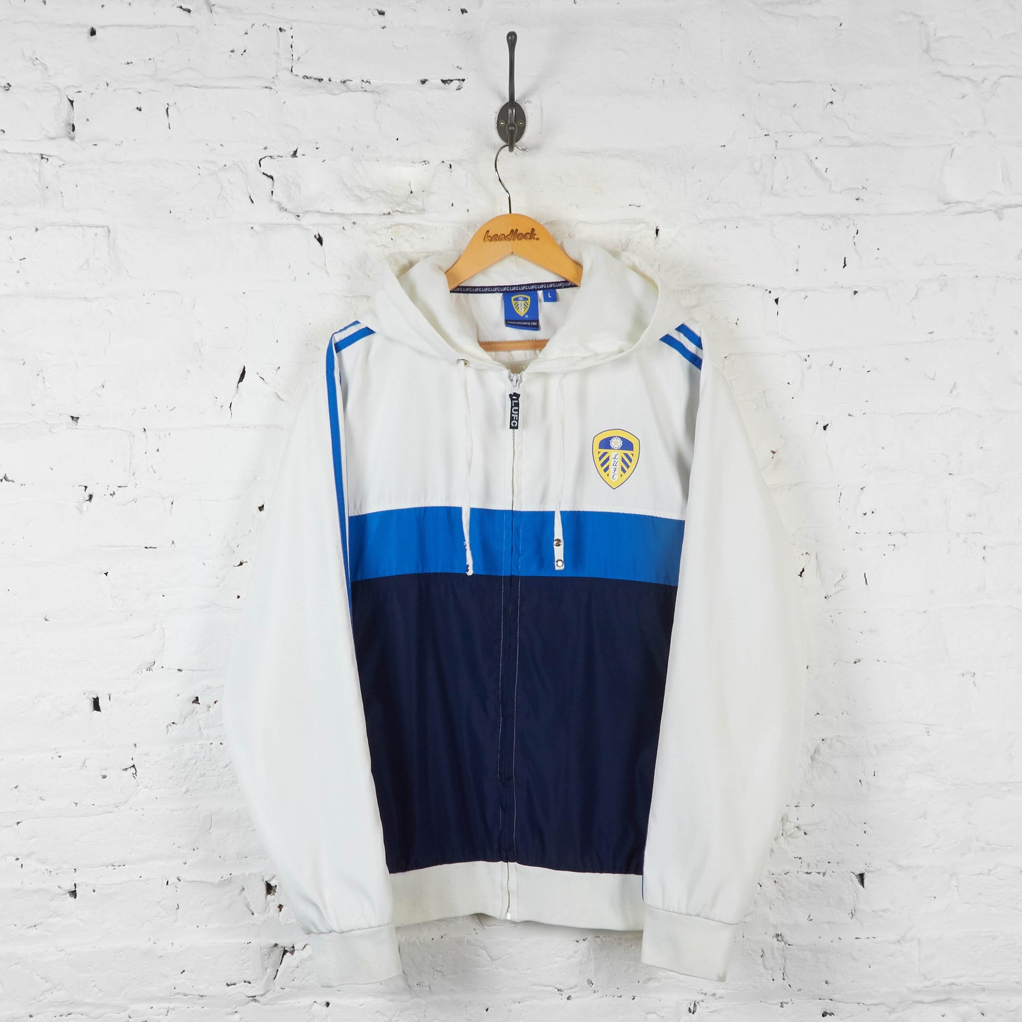 Leeds United Hooded Jacket White/Blue L – Headlock