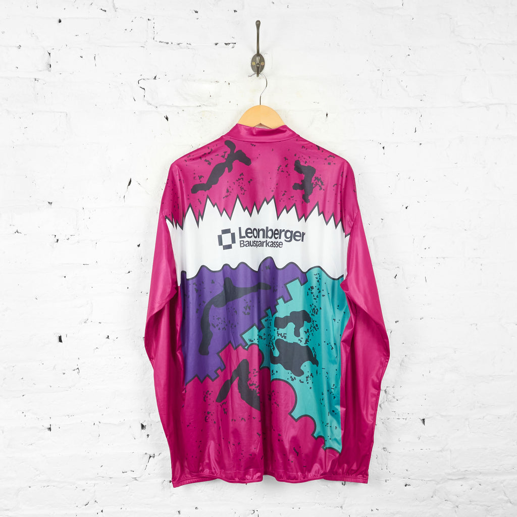 Leonberger Bausparkasse Patterned Long Sleeve Cycling Jersey - Purple - XXL - Headlock