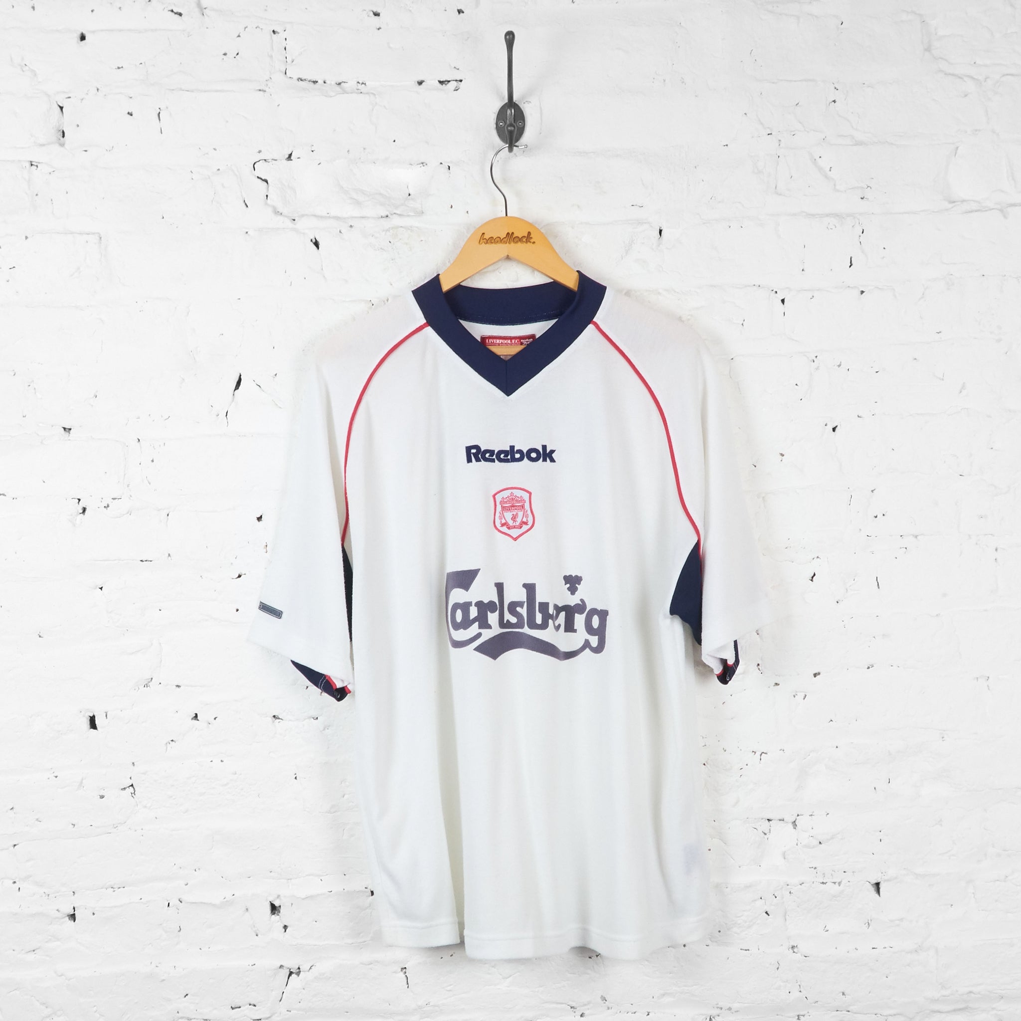 Liverpool 1998 Reebok Training Football Shirt White L Headlock