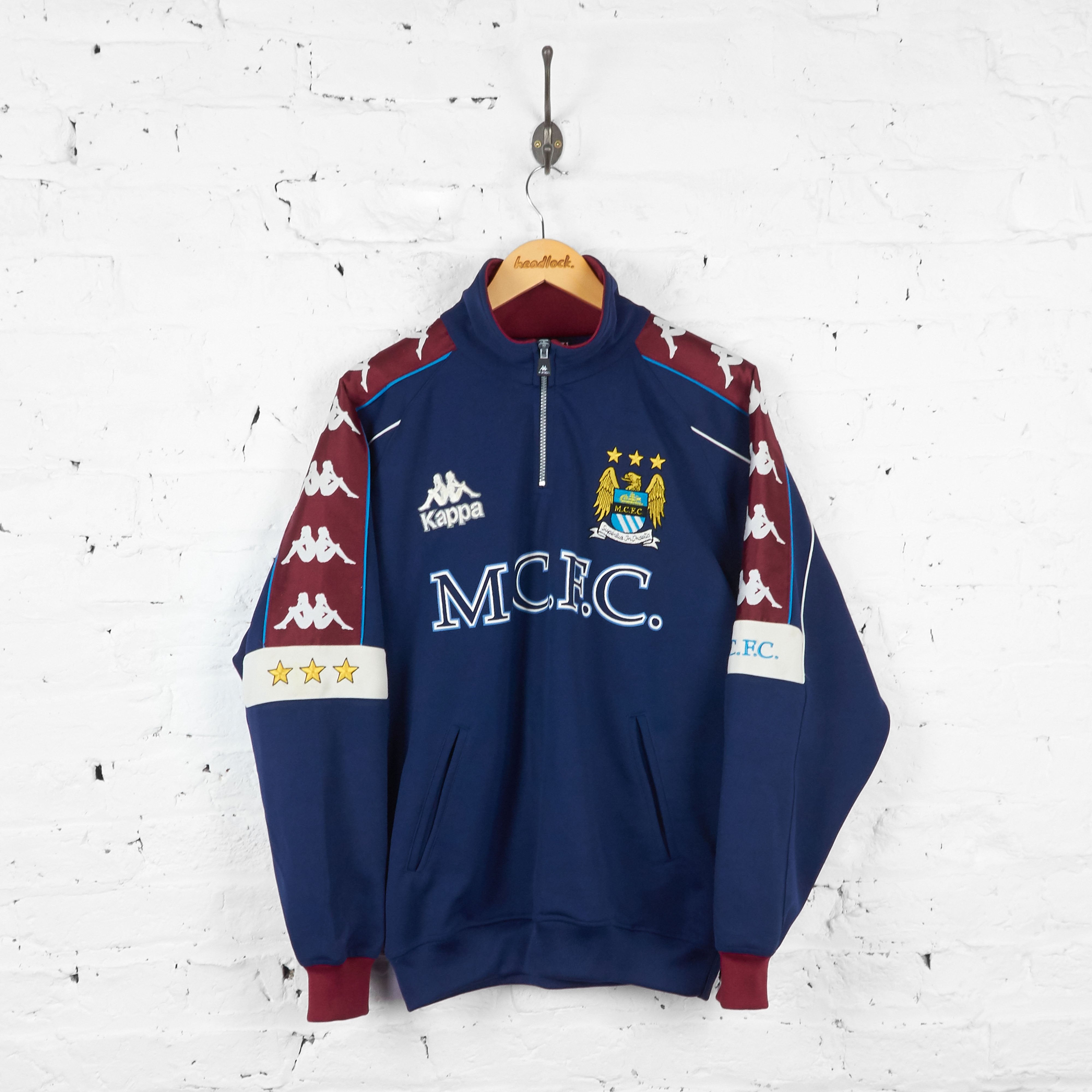 Manchester City Kappa 1/4 Zip Sweatshirt - Blue - M - M / Blue