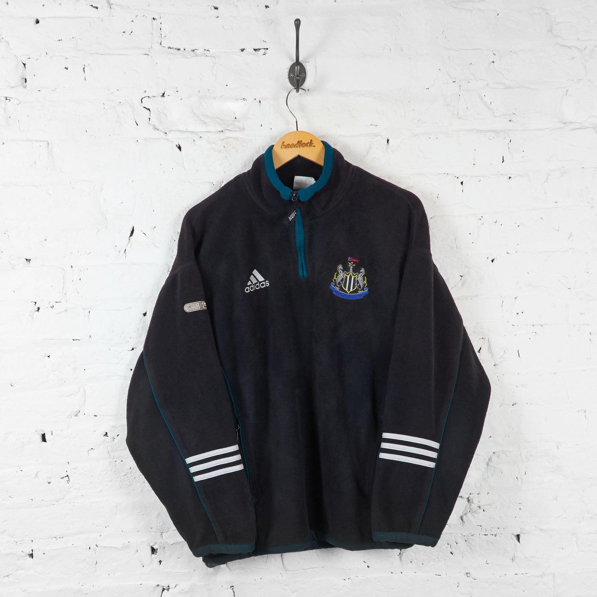 Newcastle United 90s 1/4 Zip Adidas Fleece Black M – Headlock