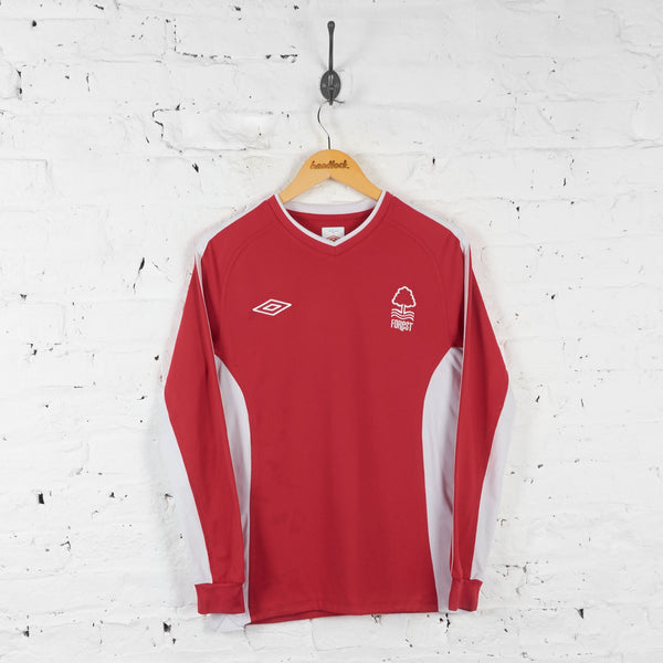 希少 UMBRO Nottingham Forest プルオーバー シャツ Nottingham Forest Umbro Long Sleeve Football Shirt - Red - S