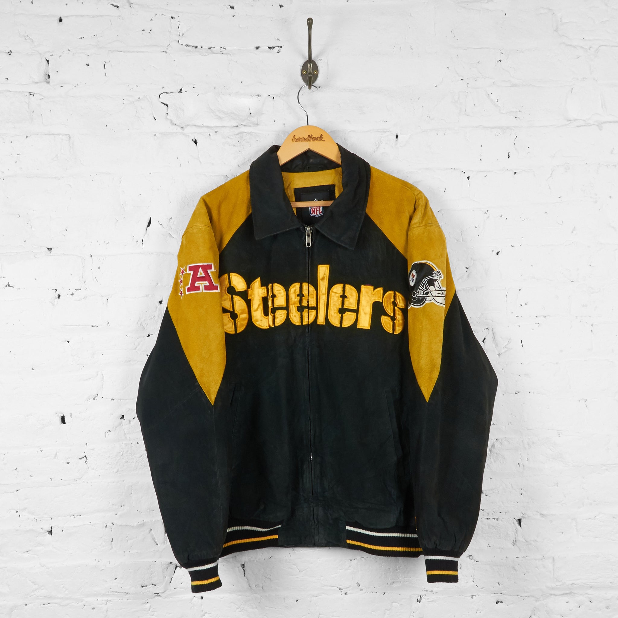 Pittsburgh Steelers NFL Suede Jacket - Black - XL – Headlock