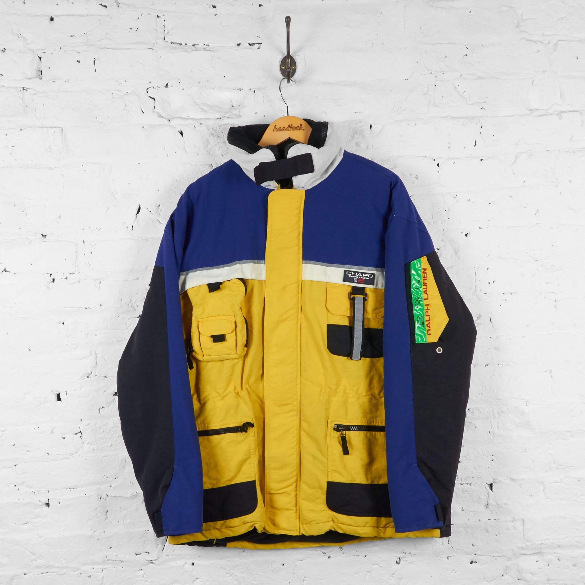 Ralph Lauren Chaps 90s Coat - Blue/Yellow - L – Headlock