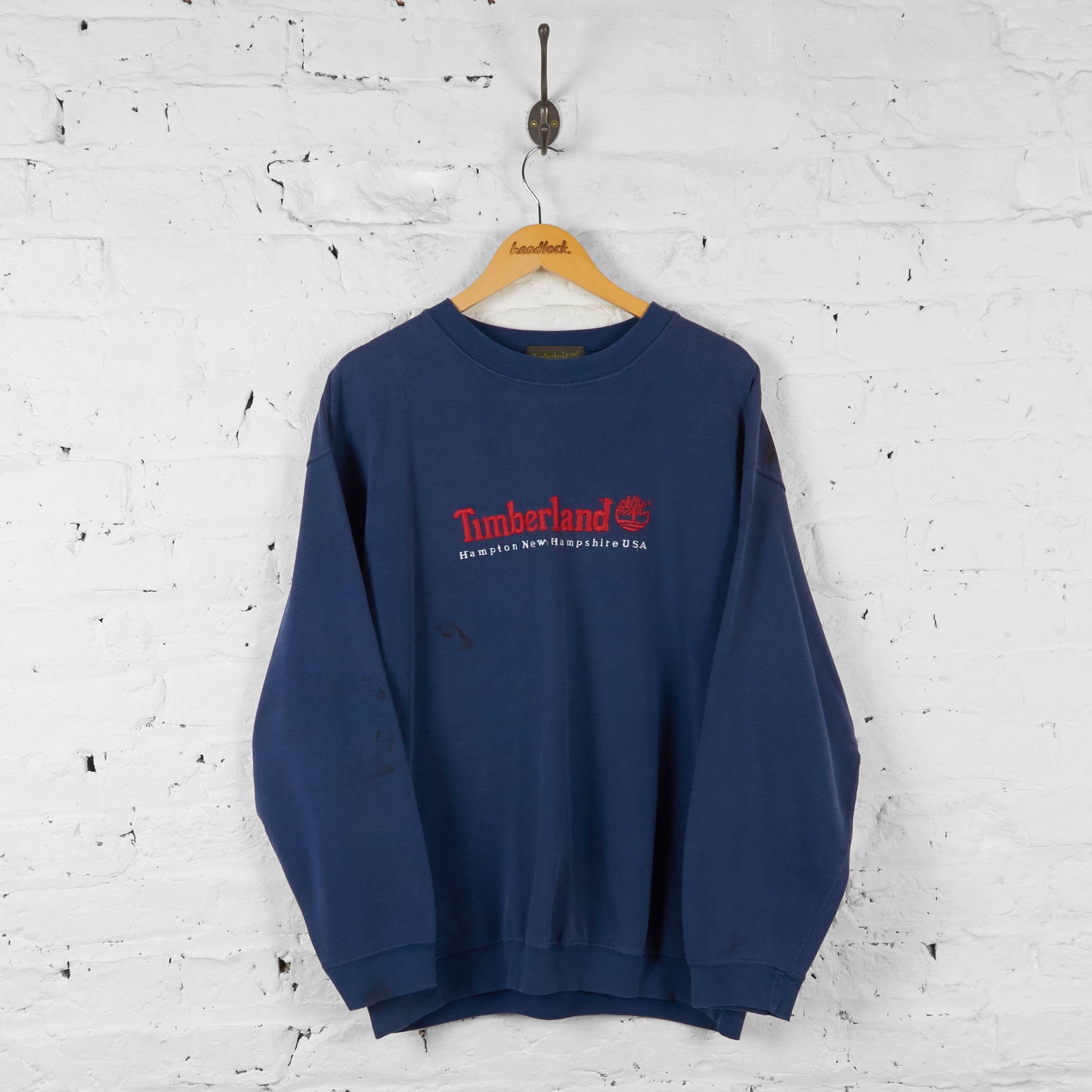 【絶品】 timberland-90s-sweatshirt-blue トップス