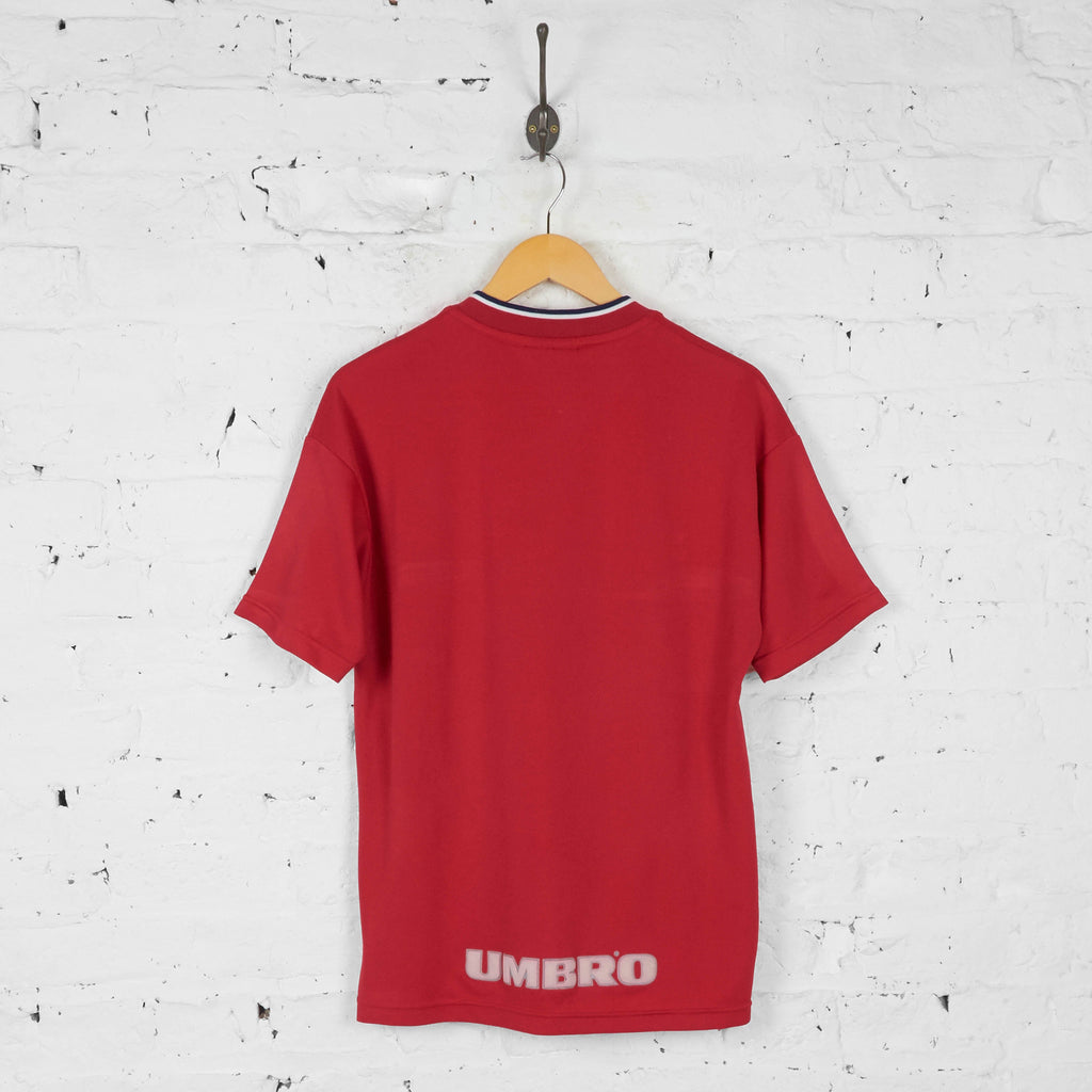 Umbro Zip Collar 90s T Shirt - Red - S - Headlock