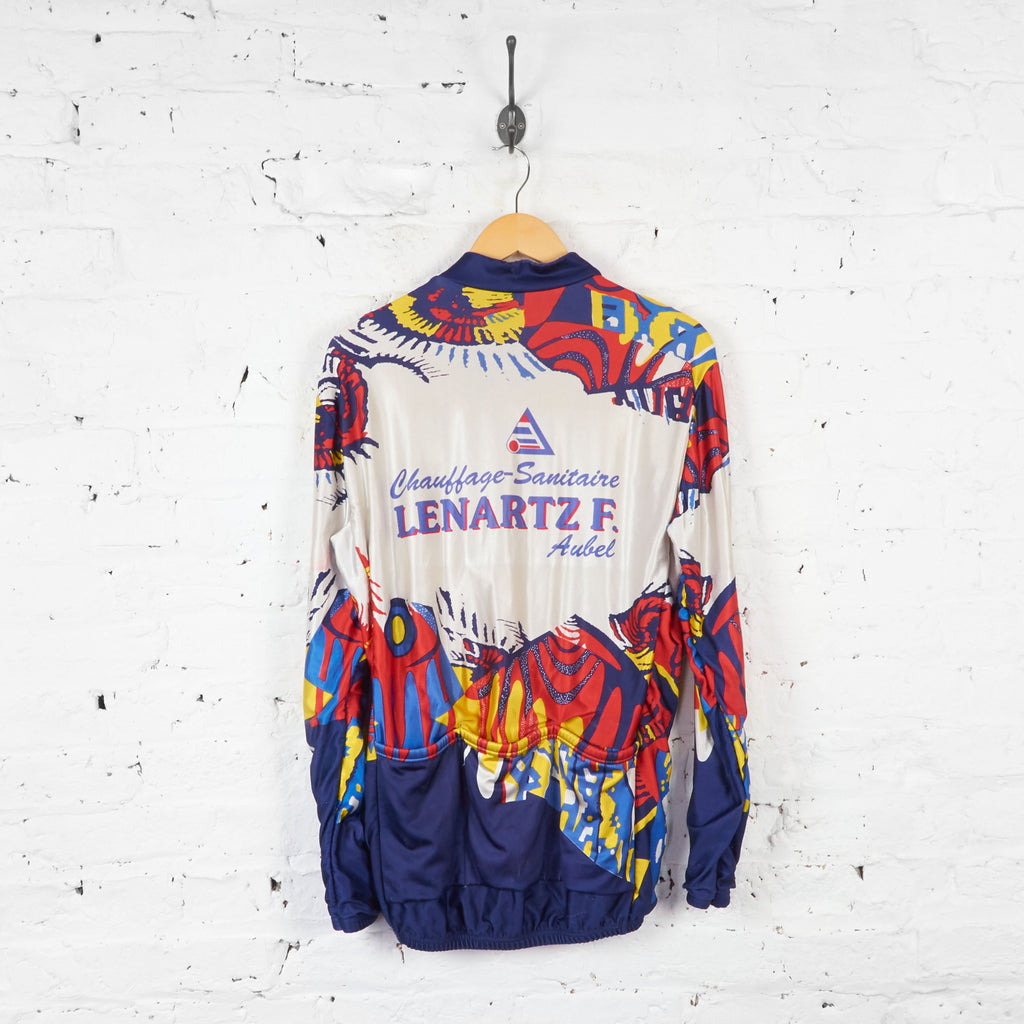 Vermarc Lenartz F Patterned Cycling Jersey - White/Blue - L - Headlock