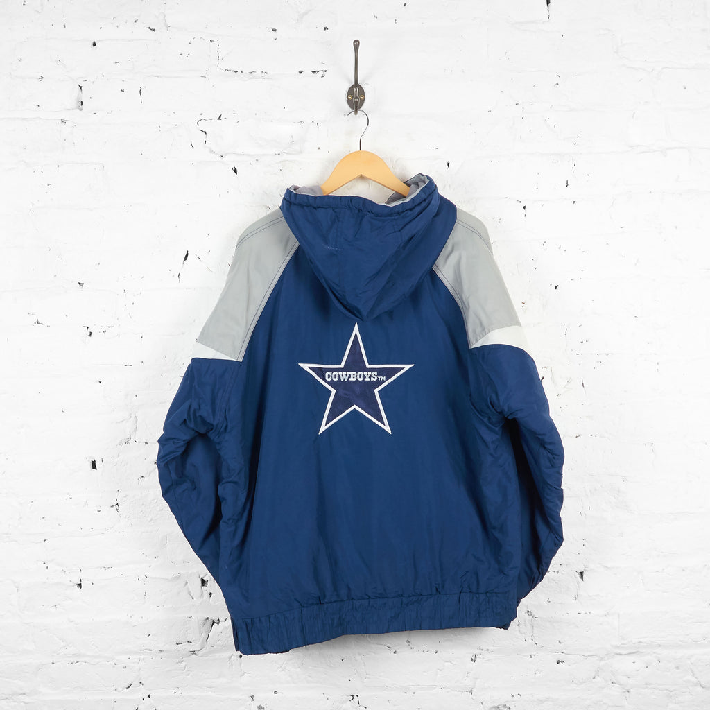 Vintage 1/4 Zip Up Dallas Cowboys Jacket - Blue/Grey - XL - Headlock